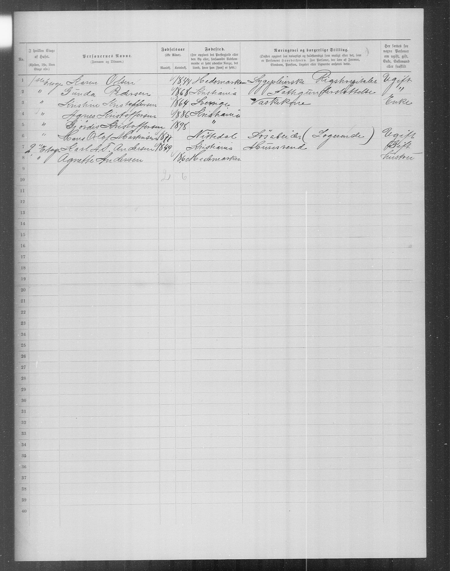 OBA, Municipal Census 1899 for Kristiania, 1899, p. 16645