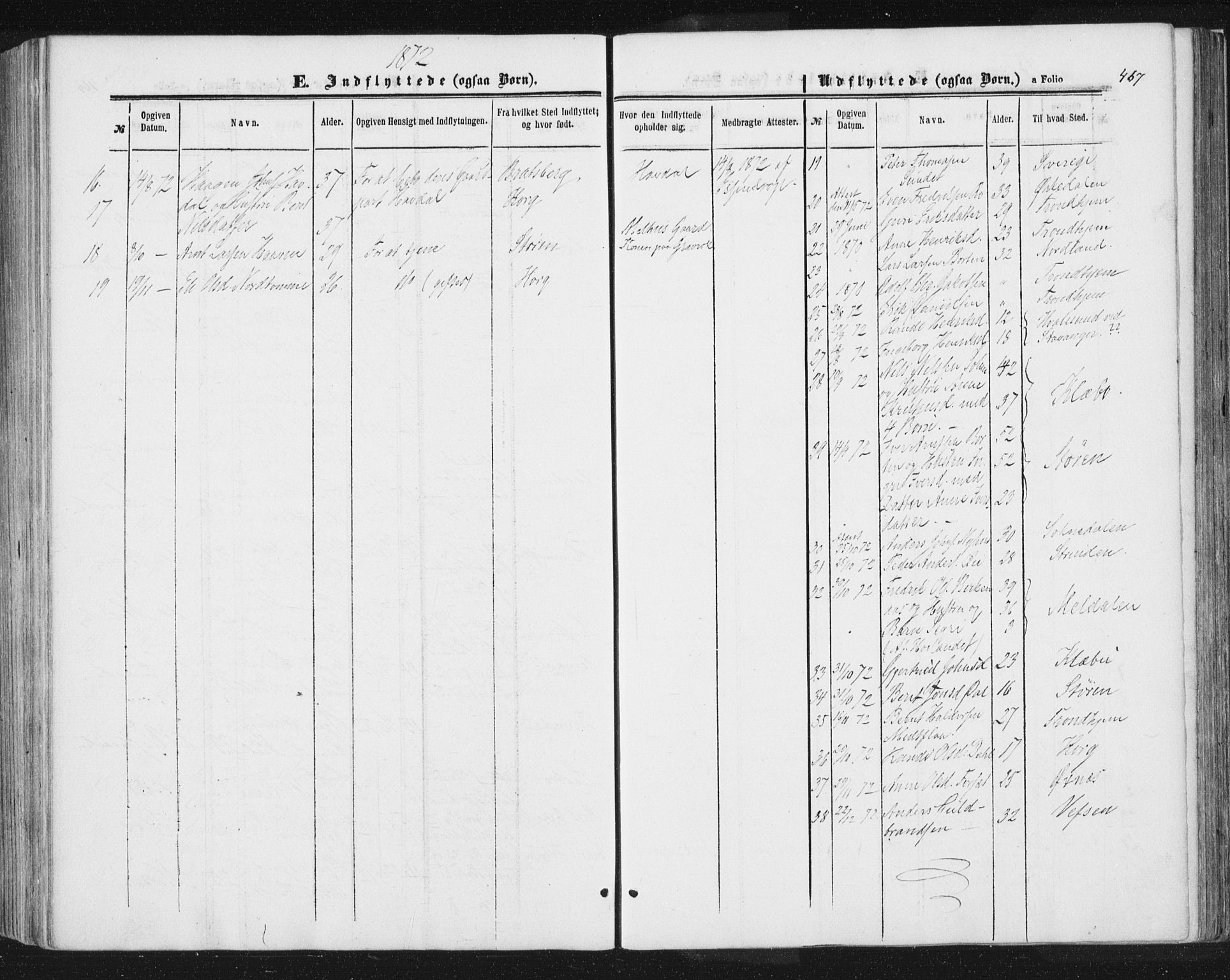 Ministerialprotokoller, klokkerbøker og fødselsregistre - Sør-Trøndelag, AV/SAT-A-1456/691/L1077: Parish register (official) no. 691A09, 1862-1873, p. 467