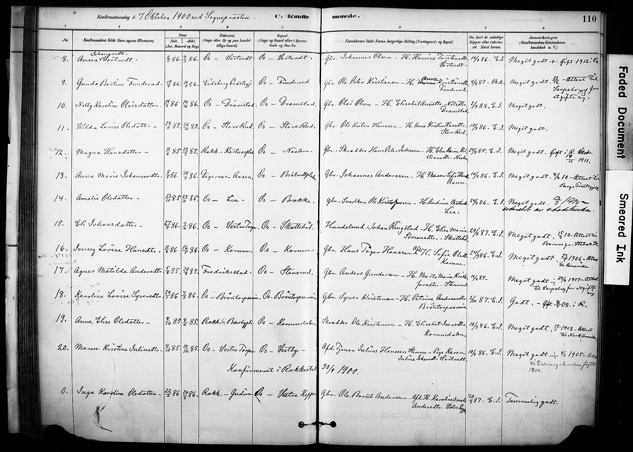 Rakkestad prestekontor Kirkebøker, AV/SAO-A-2008/F/Fc/L0001: Parish register (official) no. III 1, 1878-1905, p. 110