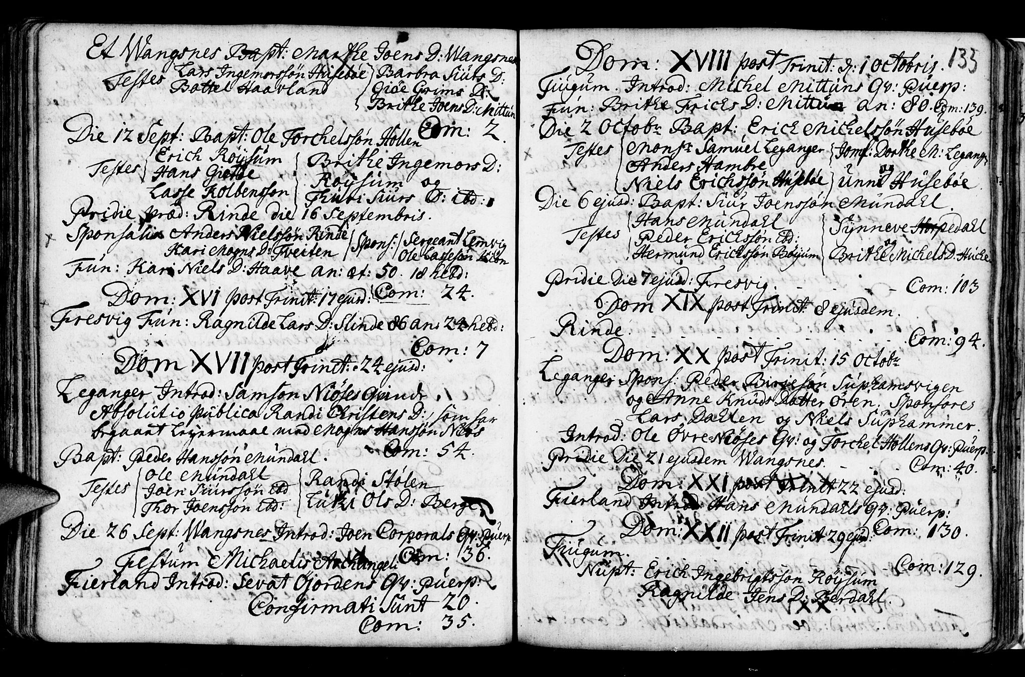 Leikanger sokneprestembete, AV/SAB-A-81001/H/Haa/Haaa/L0002: Parish register (official) no. A 2, 1735-1756, p. 133