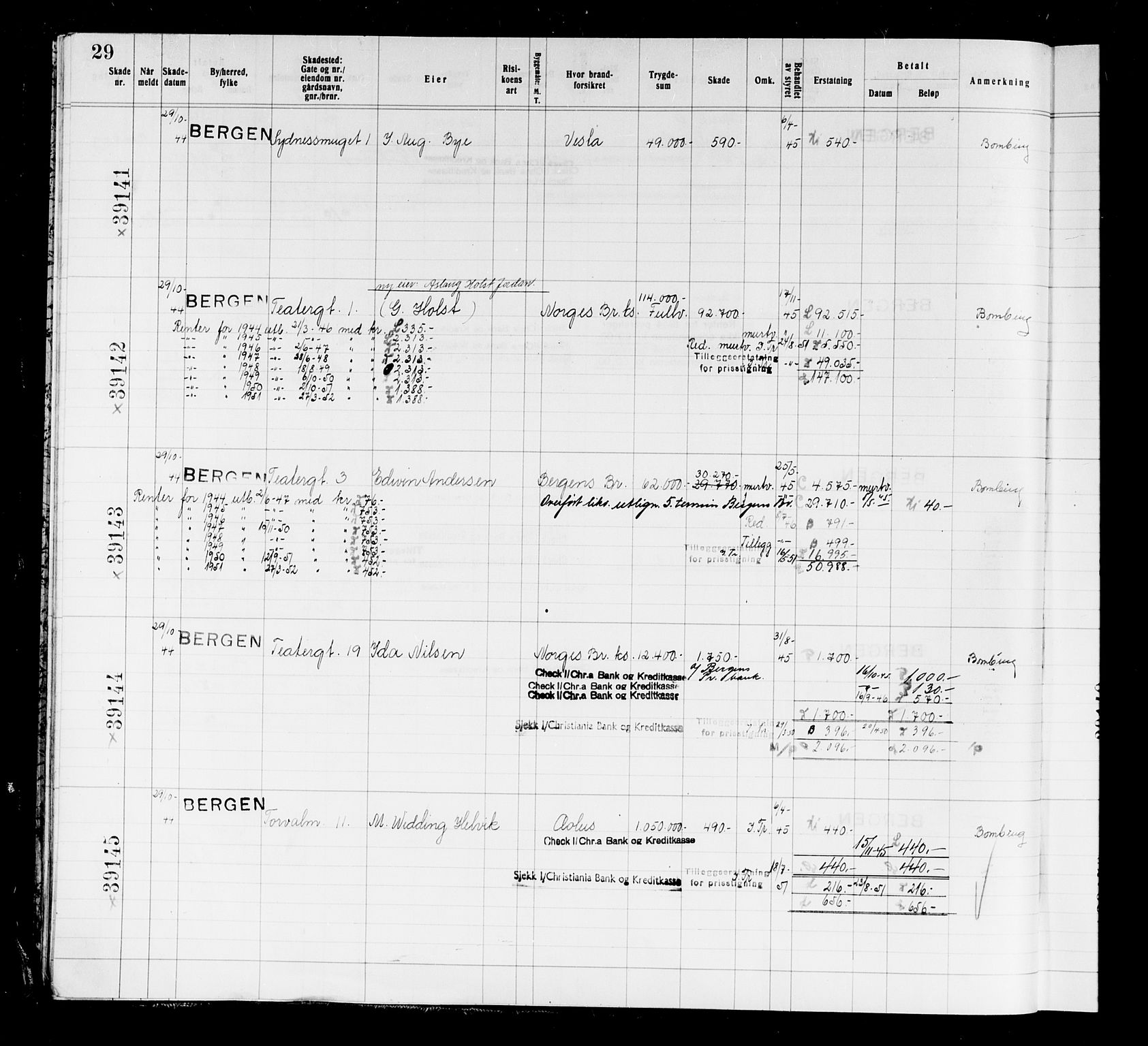 Krigsskadetrygdene for bygninger og løsøre, AV/RA-S-1548/V/L0037: Bygning, branntrygdet., 1940-1945, p. 29