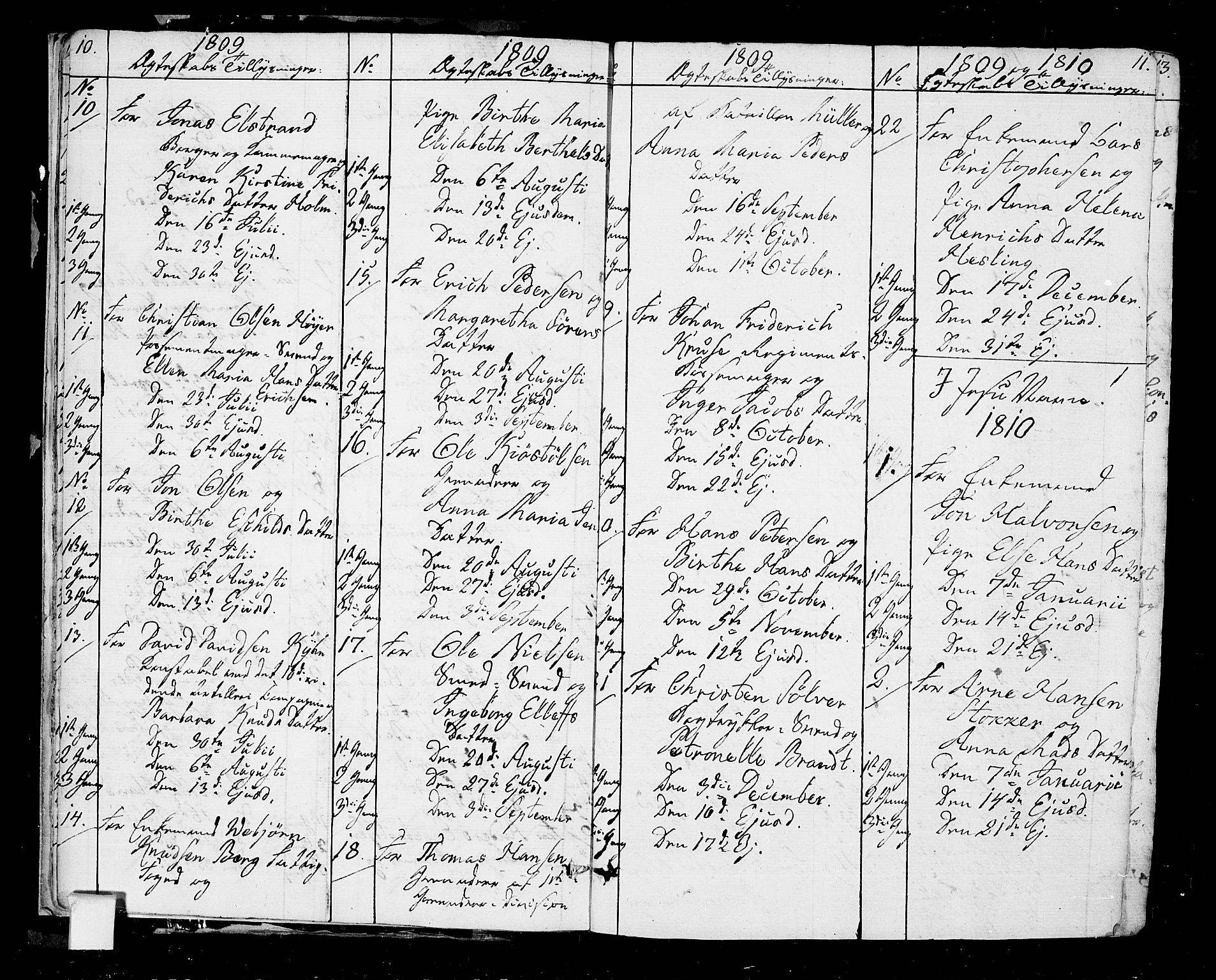 Oslo domkirke Kirkebøker, SAO/A-10752/F/Fa/L0006: Parish register (official) no. 6, 1807-1817, p. 10-11