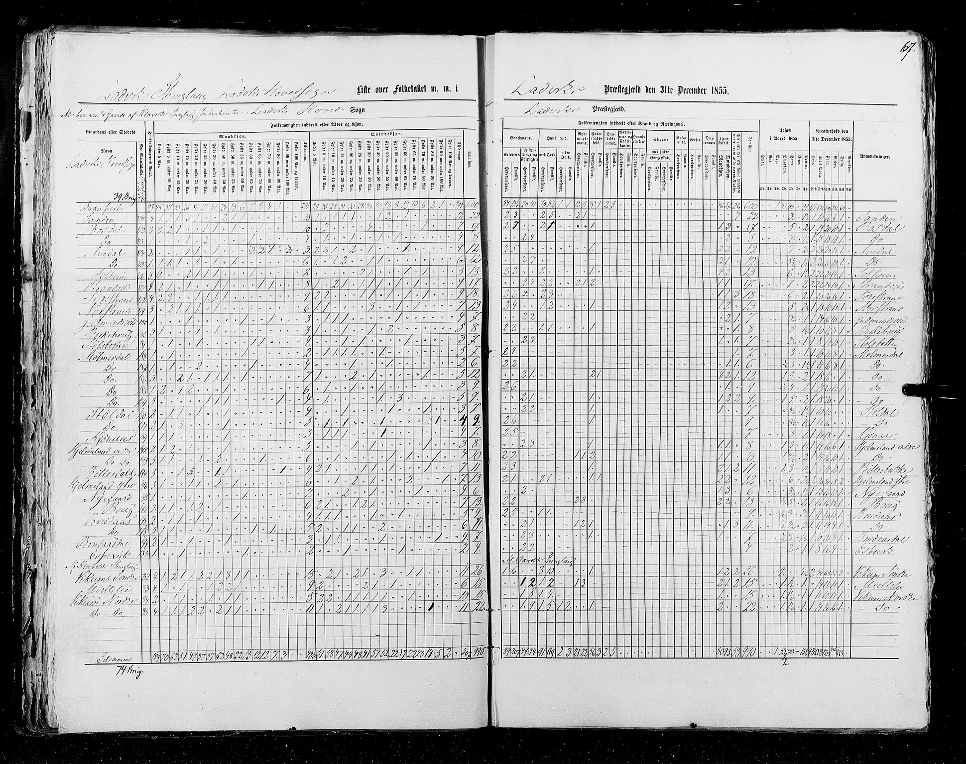 RA, Census 1855, vol. 5: Nordre Bergenhus amt, Romsdal amt og Søndre Trondhjem amt, 1855, p. 67