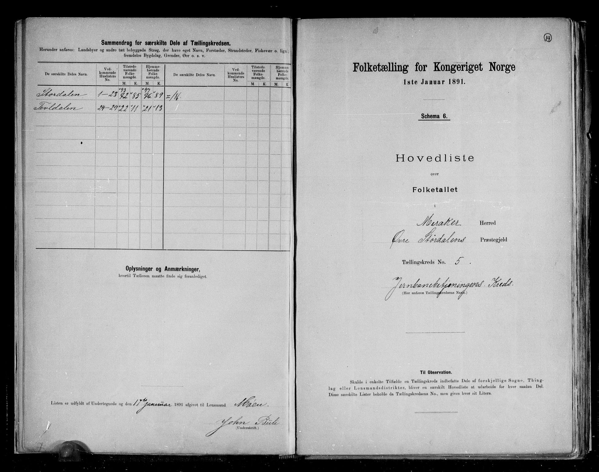 RA, 1891 census for 1711 Meråker, 1891, p. 15