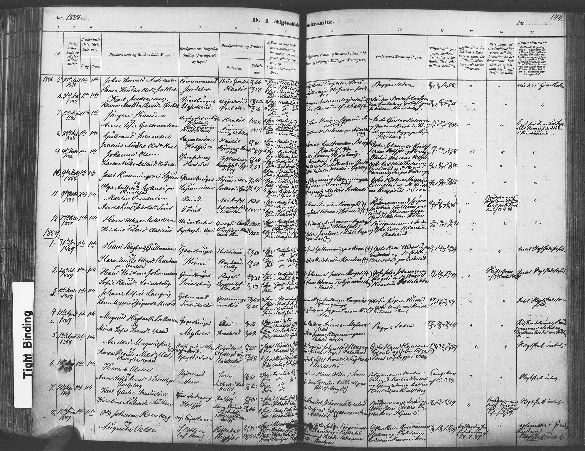 Vestby prestekontor Kirkebøker, SAO/A-10893/F/Fa/L0009: Parish register (official) no. I 9, 1878-1900, p. 144