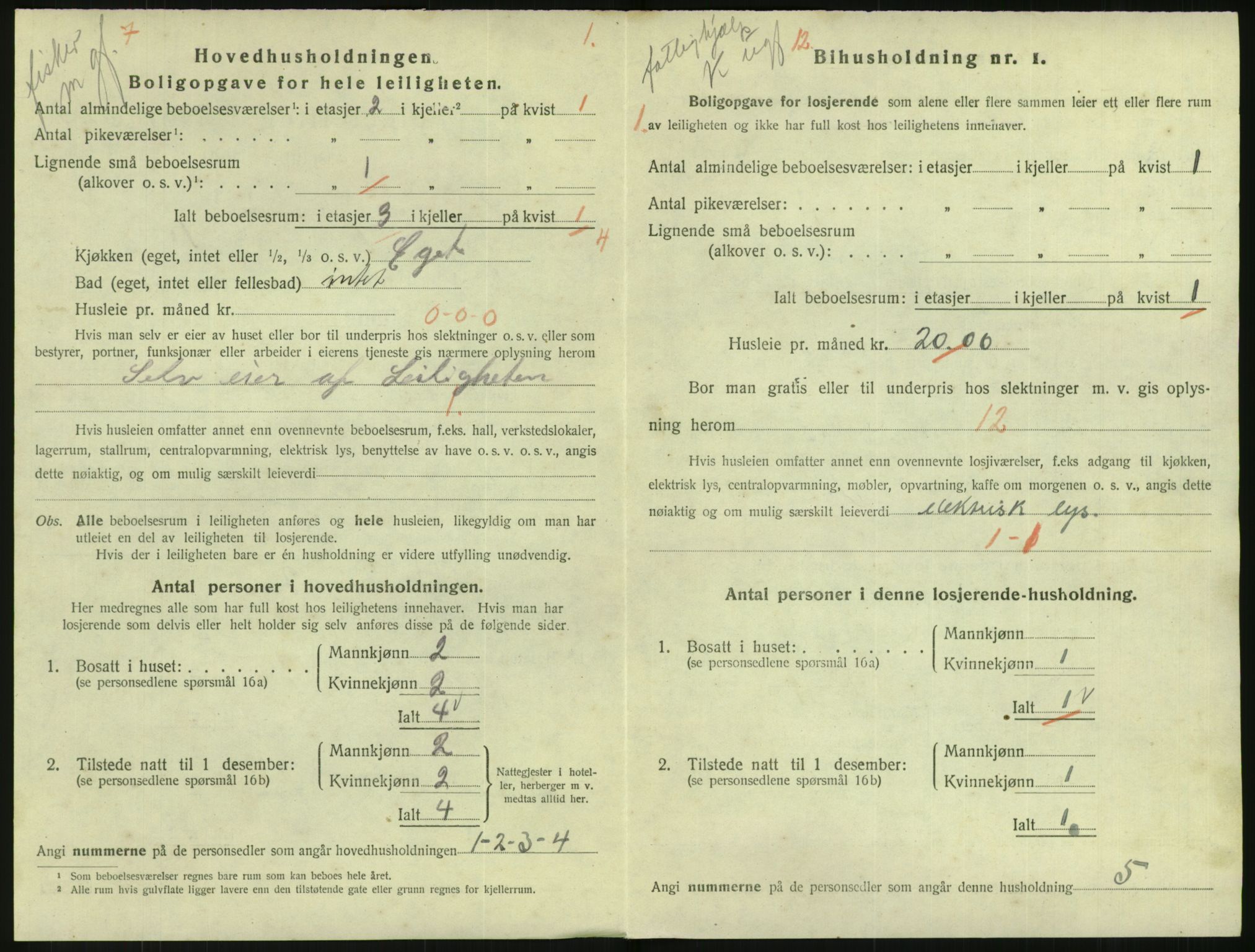 SAK, 1920 census for Flekkefjord, 1920, p. 827