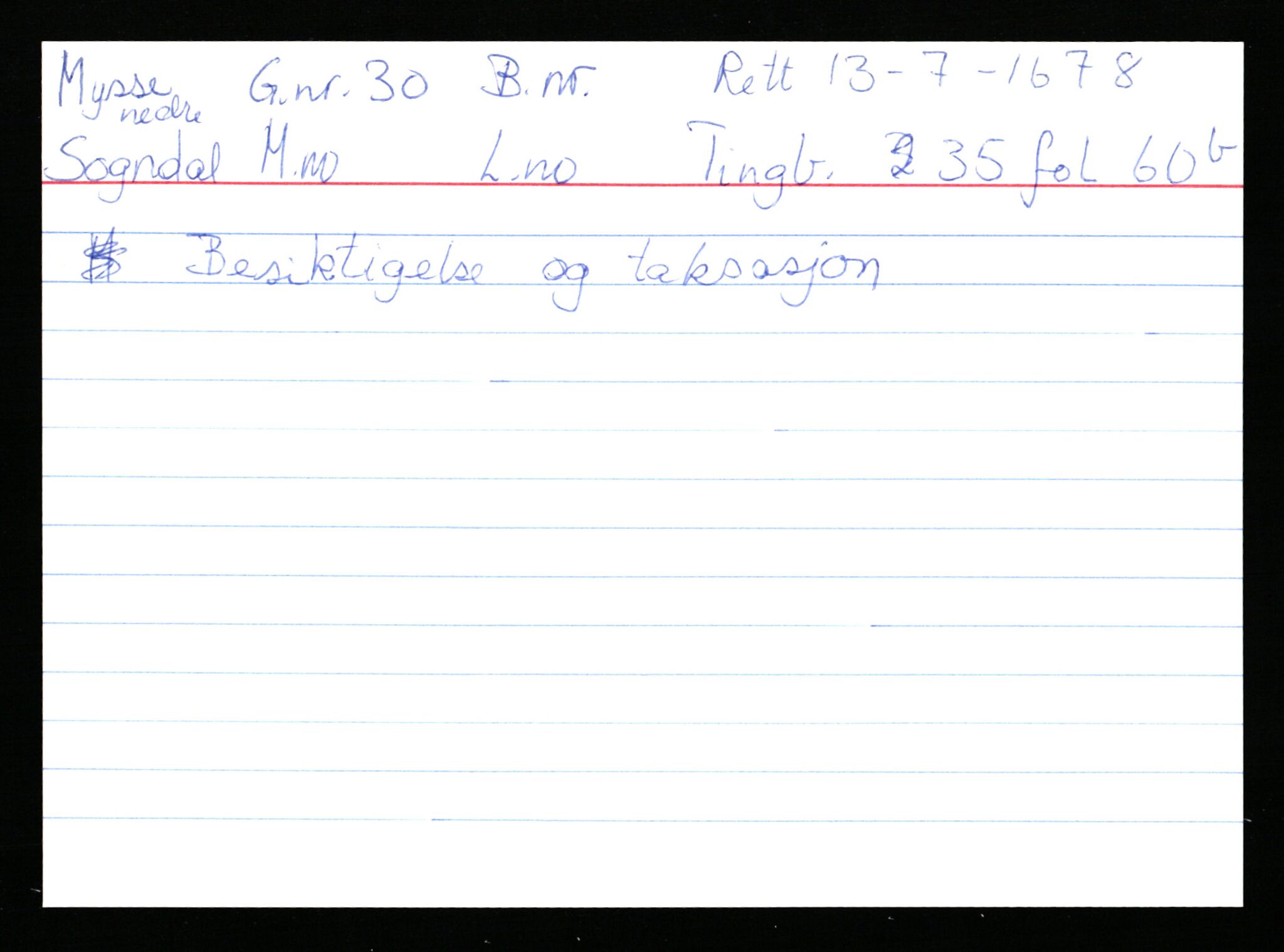 Statsarkivet i Stavanger, AV/SAST-A-101971/03/Y/Ym/L0040: Åstedskort sortert etter gårdsnavn: Mykje - Navrestad, 1600-1950, p. 87
