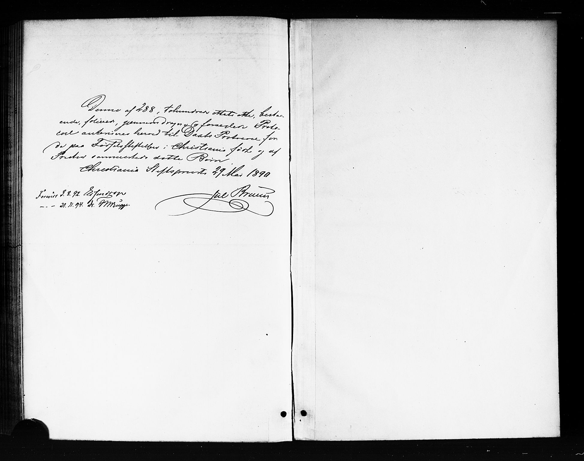 Rikshospitalet prestekontor Kirkebøker, AV/SAO-A-10309b/F/L0008: Parish register (official) no. 8, 1890-1893