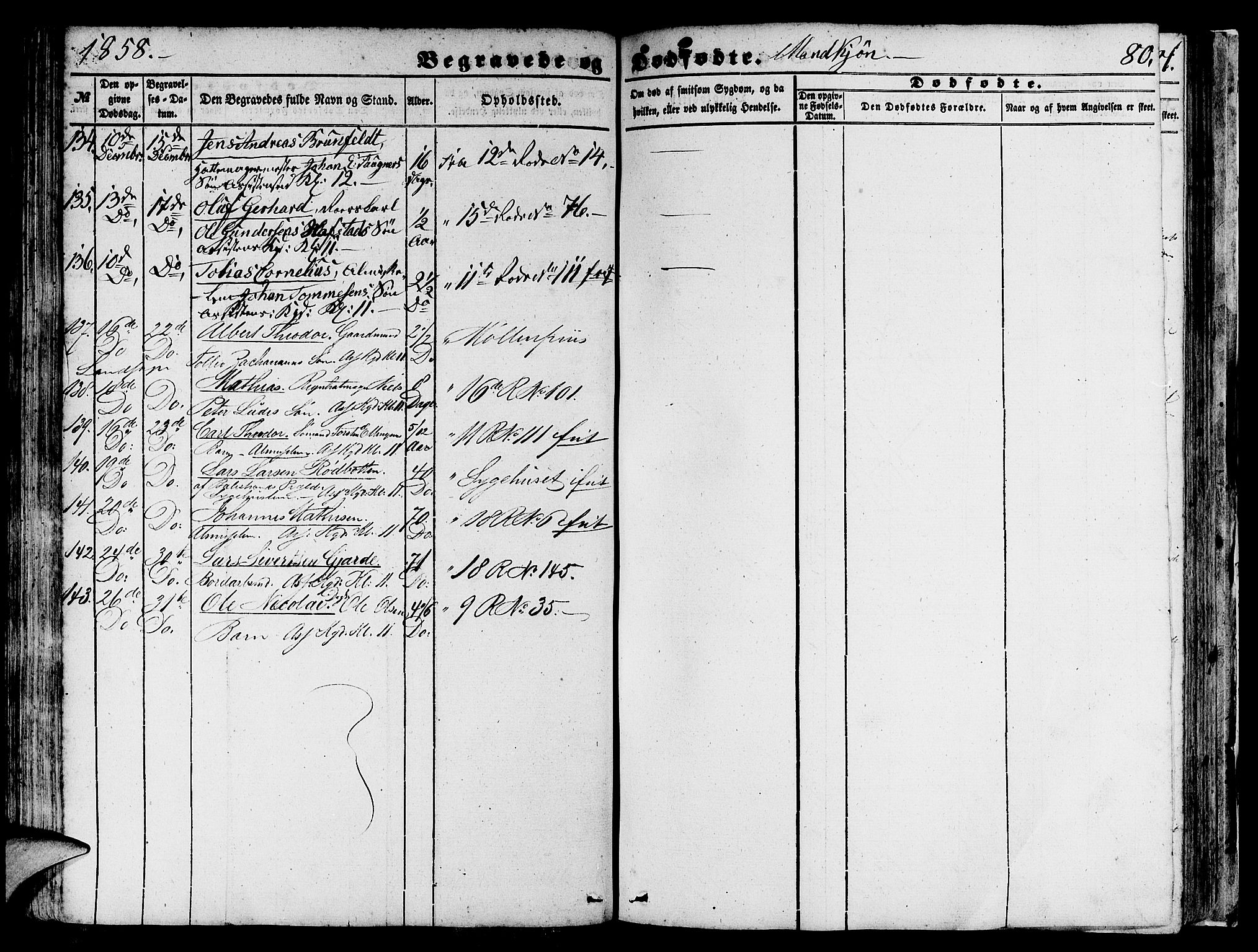 Domkirken sokneprestembete, AV/SAB-A-74801/H/Hab/L0038: Parish register (copy) no. E 2, 1847-1859, p. 80