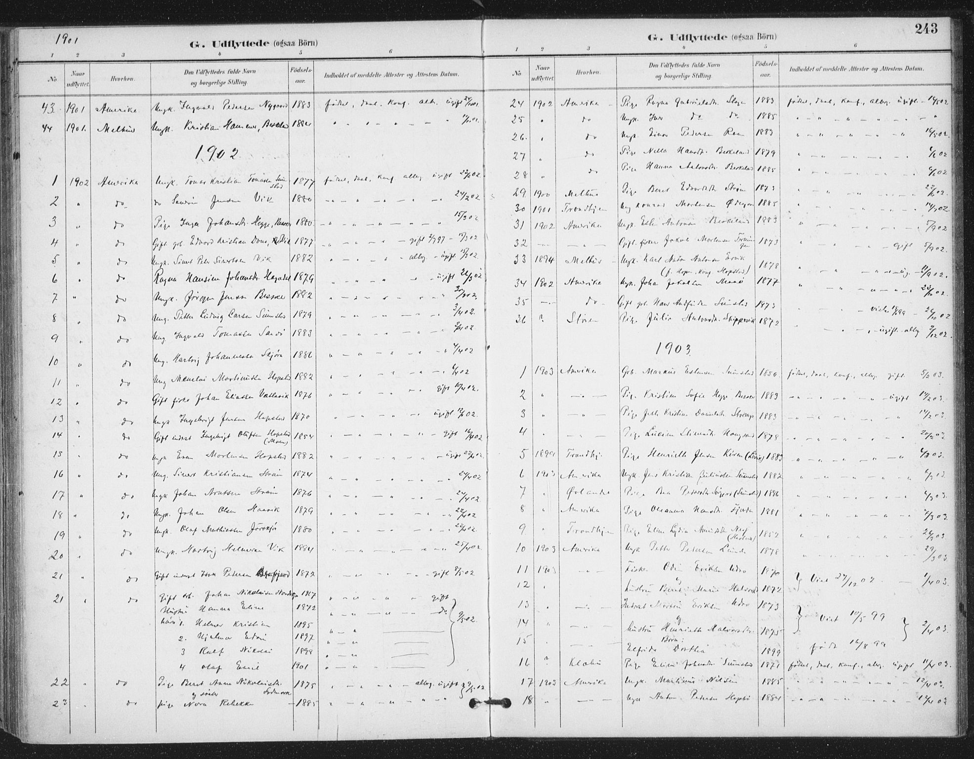 Ministerialprotokoller, klokkerbøker og fødselsregistre - Sør-Trøndelag, SAT/A-1456/657/L0708: Parish register (official) no. 657A09, 1894-1904, p. 243