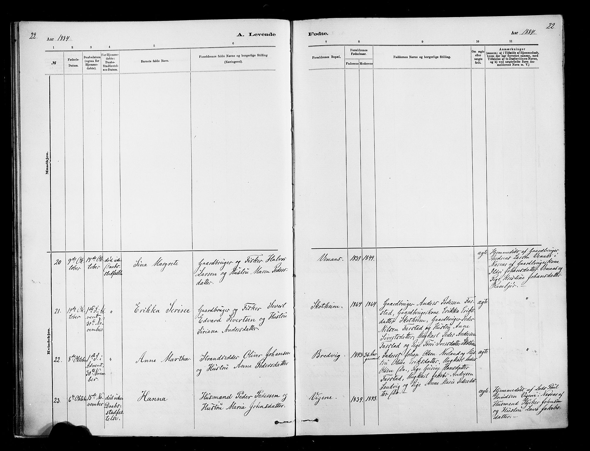 Ministerialprotokoller, klokkerbøker og fødselsregistre - Møre og Romsdal, AV/SAT-A-1454/567/L0778: Parish register (official) no. 567A01, 1881-1903, p. 22