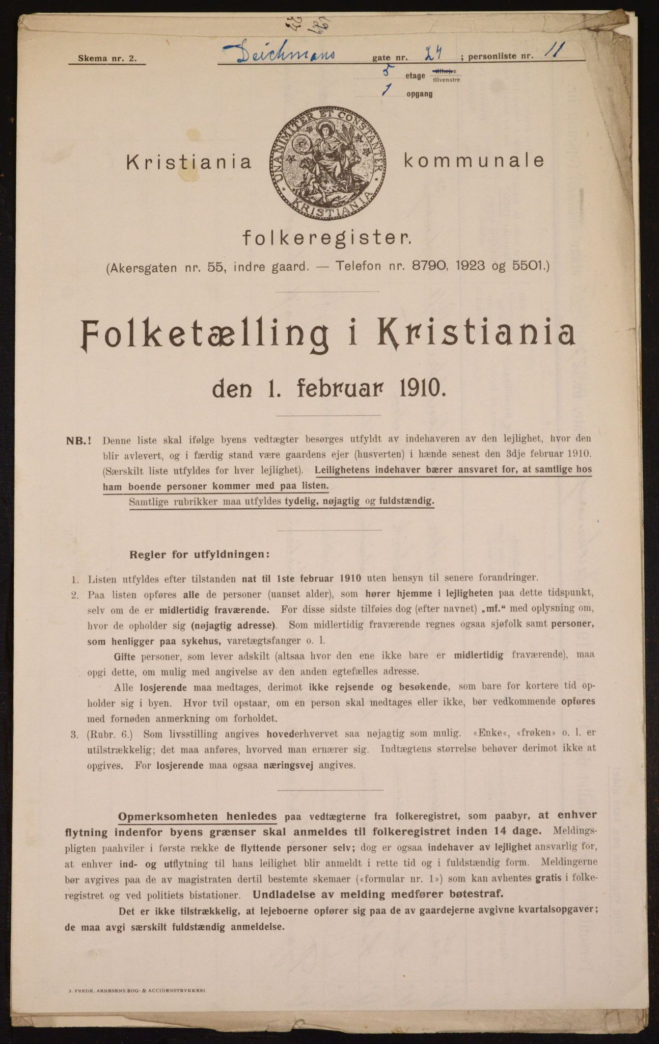 OBA, Municipal Census 1910 for Kristiania, 1910, p. 15139