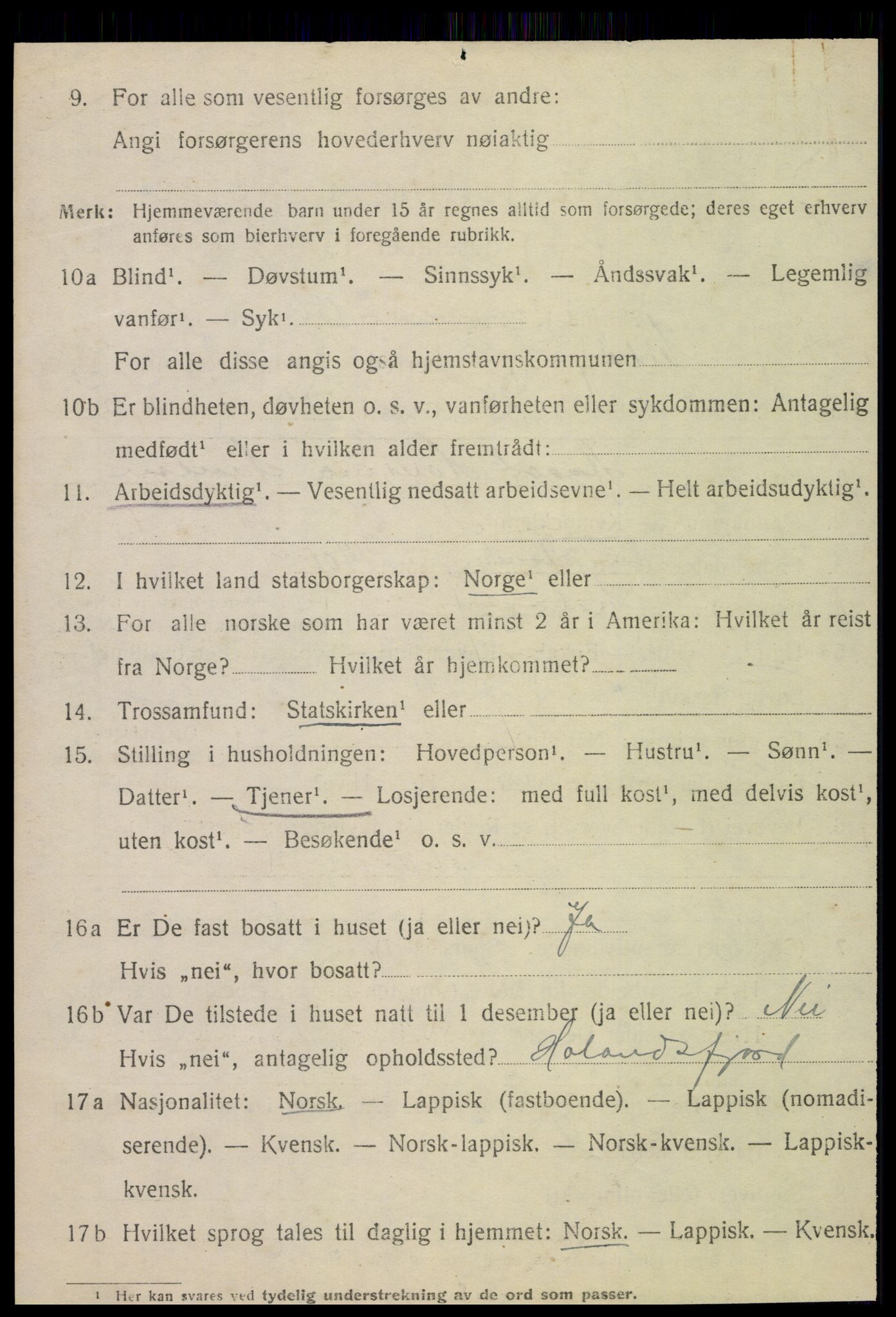 SAT, 1920 census for Meløy, 1920, p. 3144