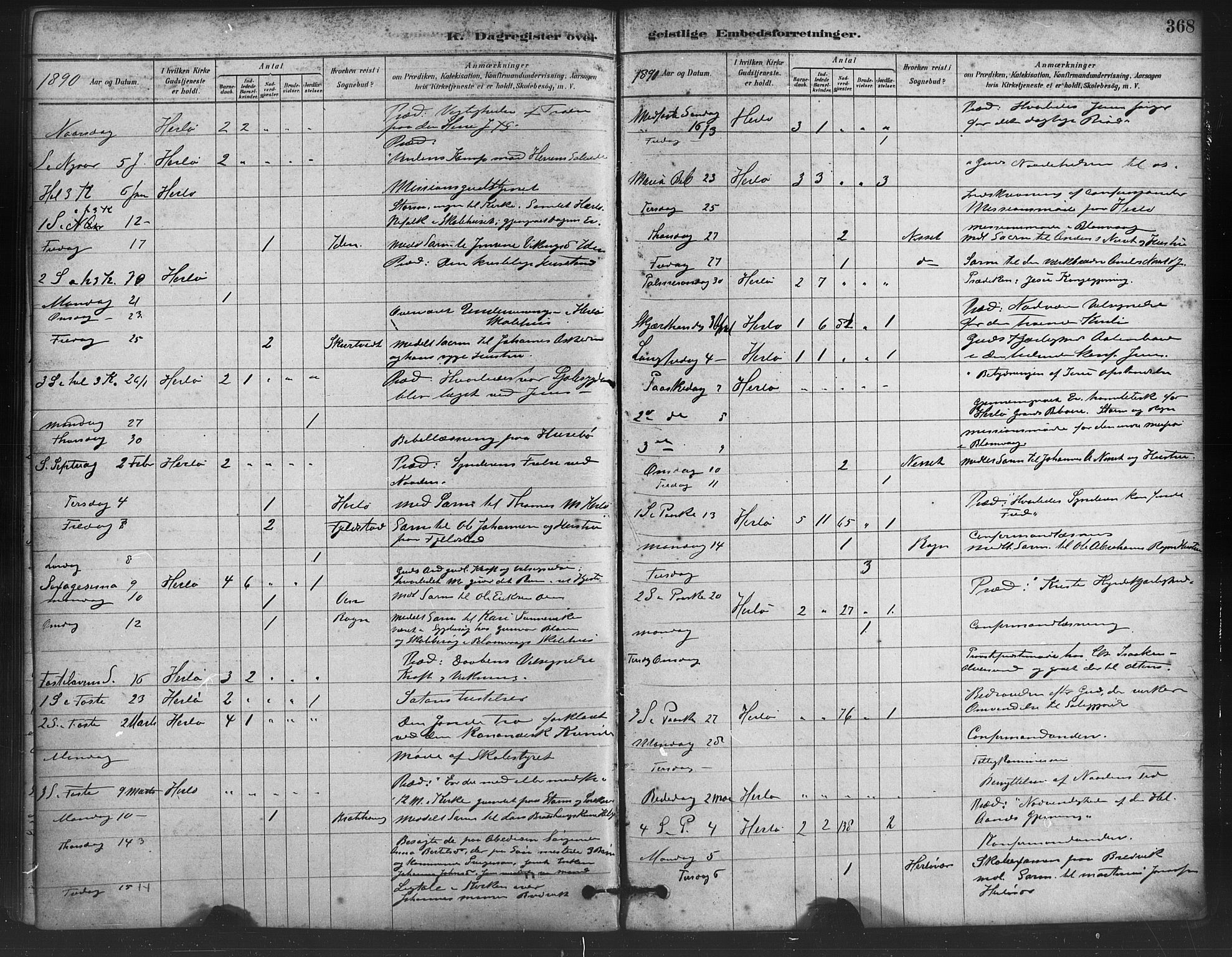 Herdla Sokneprestembete, SAB/A-75701/H/Haa: Parish register (official) no. A 3, 1878-1890, p. 368