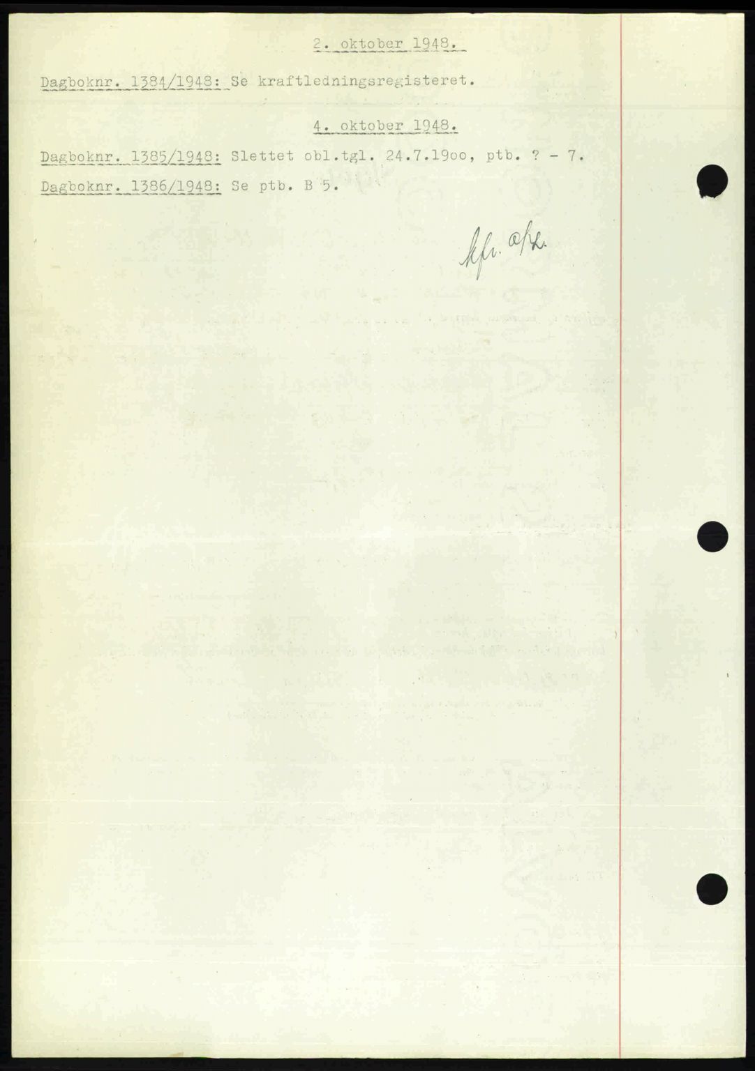 Nedenes sorenskriveri, SAK/1221-0006/G/Gb/Gba/L0059: Mortgage book no. A11, 1948-1948, Diary no: : 1384/1948