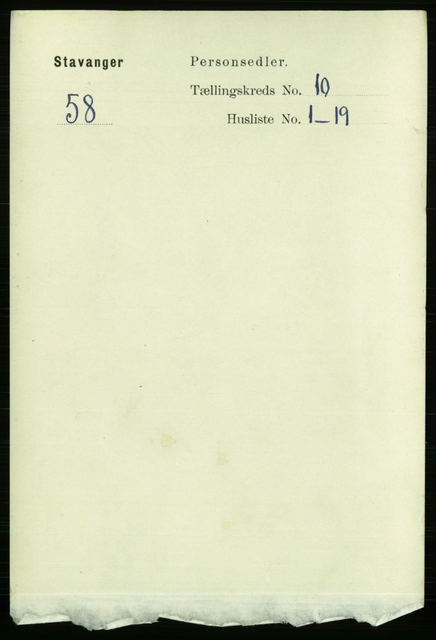 RA, 1891 census for 1103 Stavanger, 1891, p. 13709