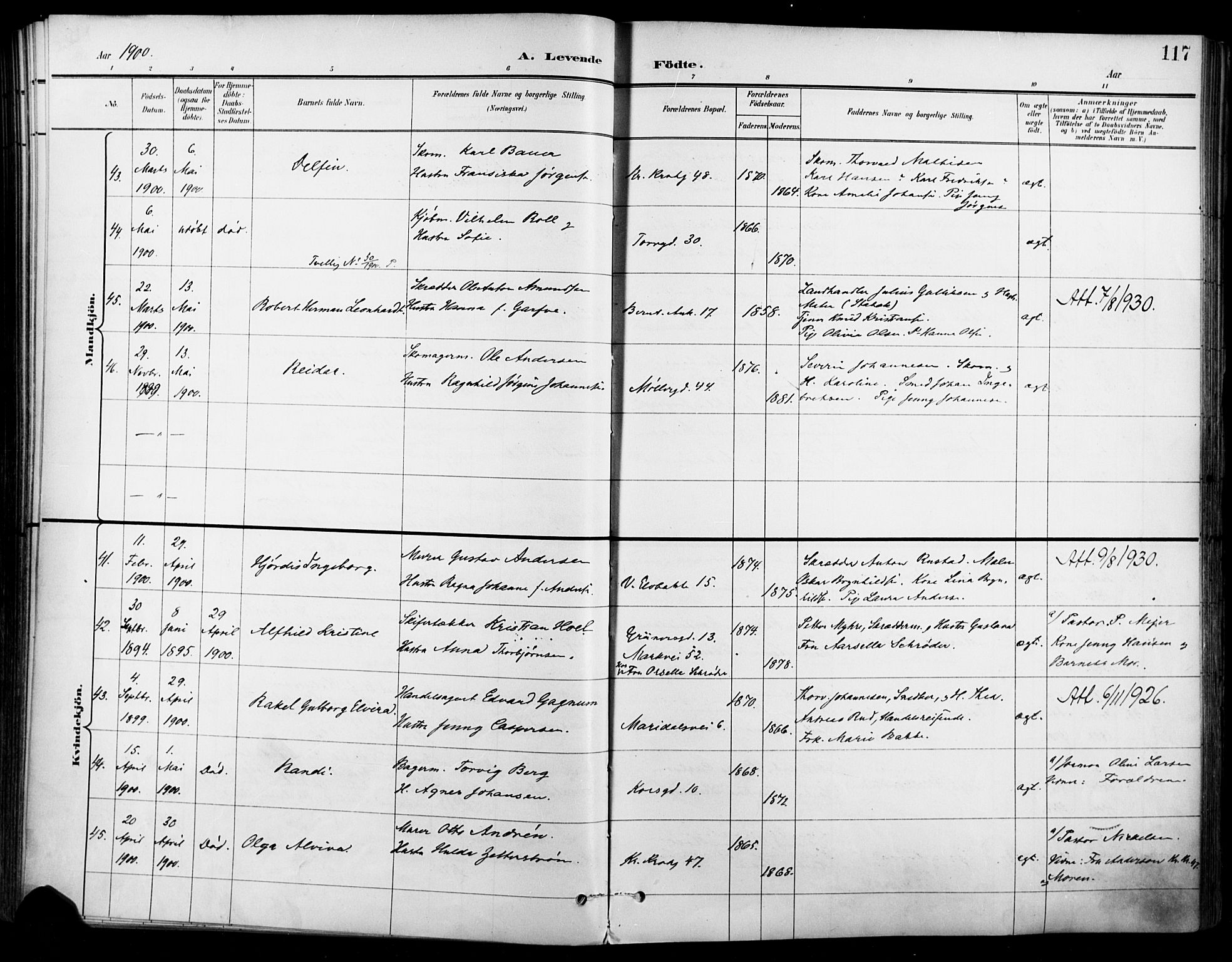 Jakob prestekontor Kirkebøker, SAO/A-10850/F/Fa/L0005: Parish register (official) no. 5, 1896-1903, p. 117