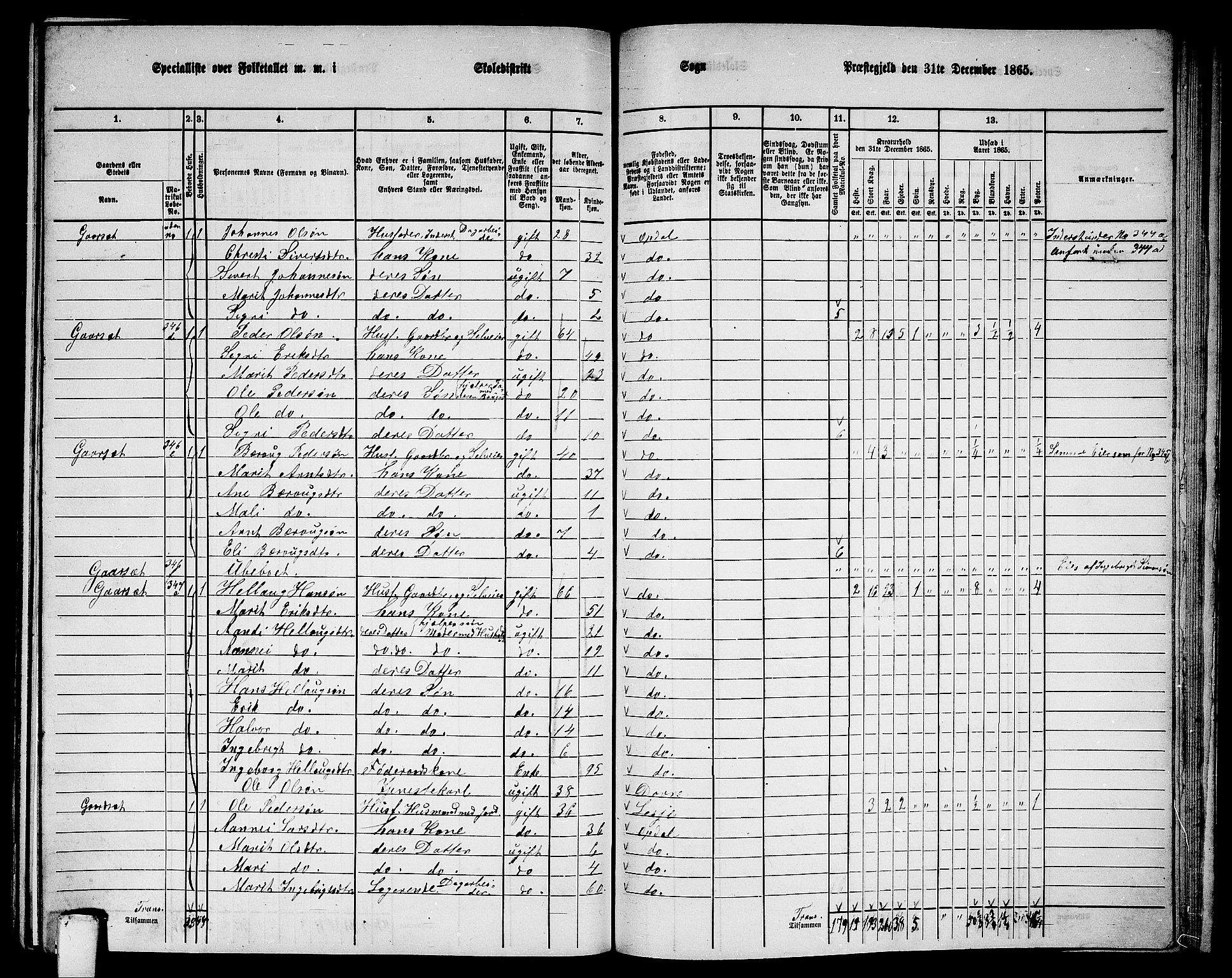 RA, 1865 census for Oppdal, 1865, p. 175