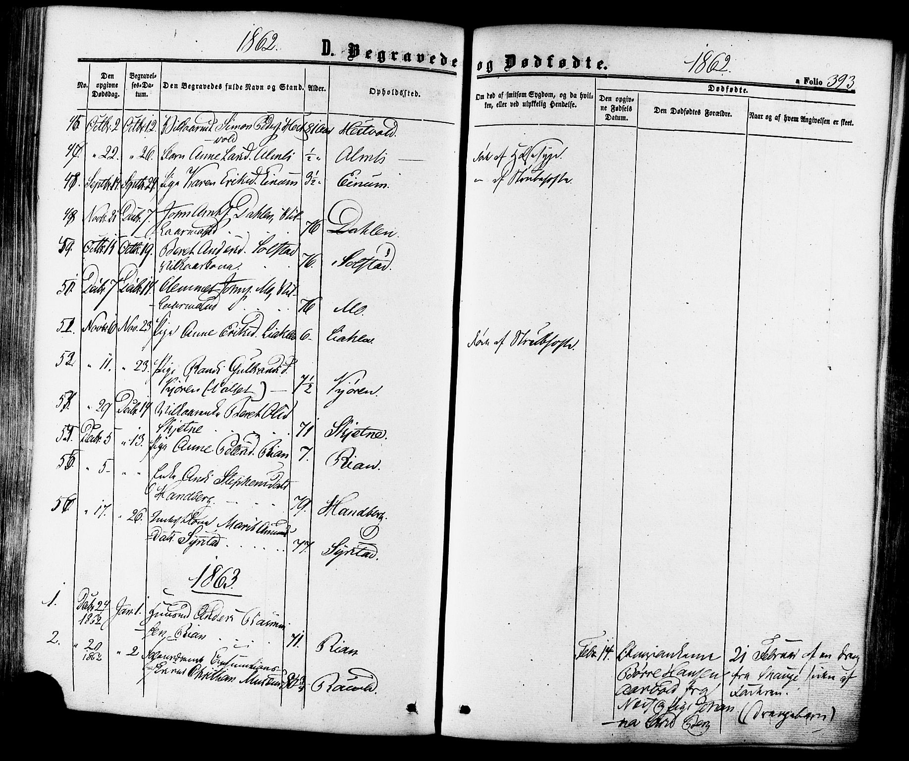 Ministerialprotokoller, klokkerbøker og fødselsregistre - Sør-Trøndelag, SAT/A-1456/665/L0772: Parish register (official) no. 665A07, 1856-1878, p. 393
