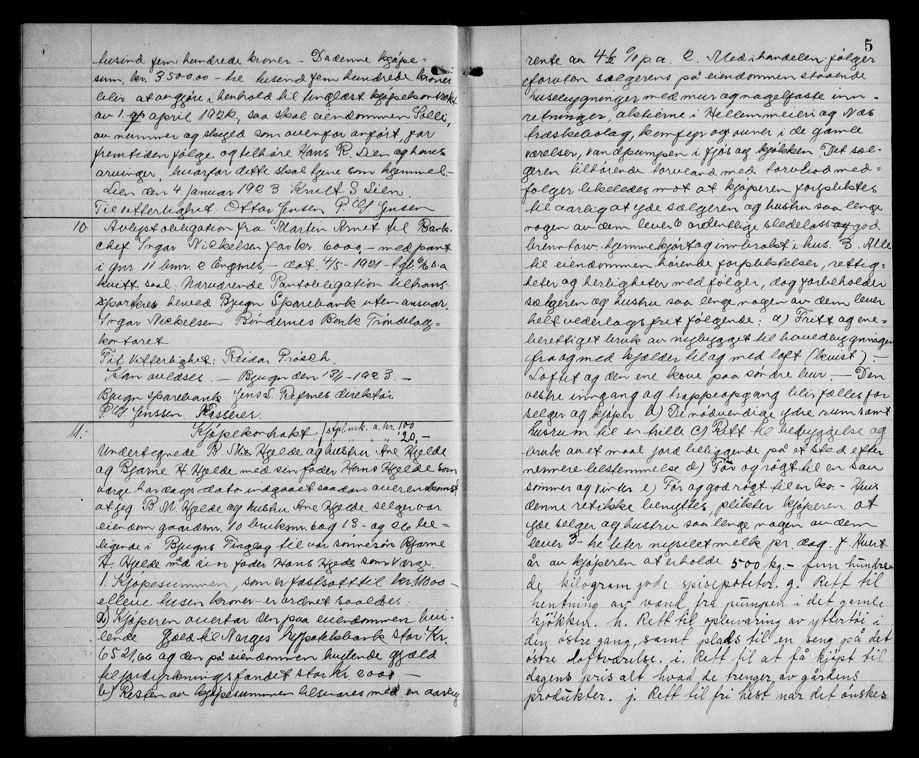 Fosen sorenskriveri, AV/SAT-A-1107/1/2/2C/L0059: Mortgage book no. 50, 1923-1923, p. 5