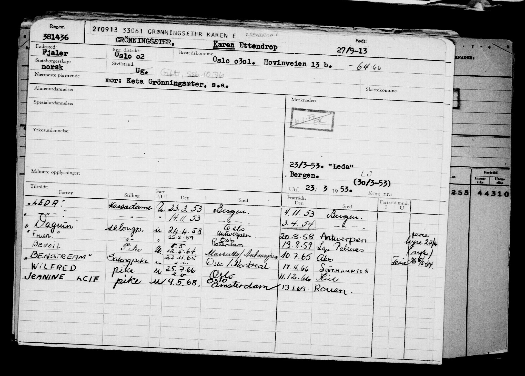 Direktoratet for sjømenn, AV/RA-S-3545/G/Gb/L0115: Hovedkort, 1913, p. 458