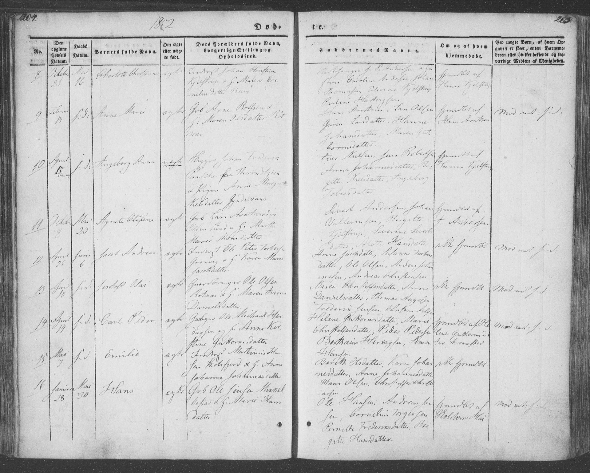 Ministerialprotokoller, klokkerbøker og fødselsregistre - Nordland, AV/SAT-A-1459/855/L0799: Parish register (official) no. 855A07, 1834-1852, p. 204-205