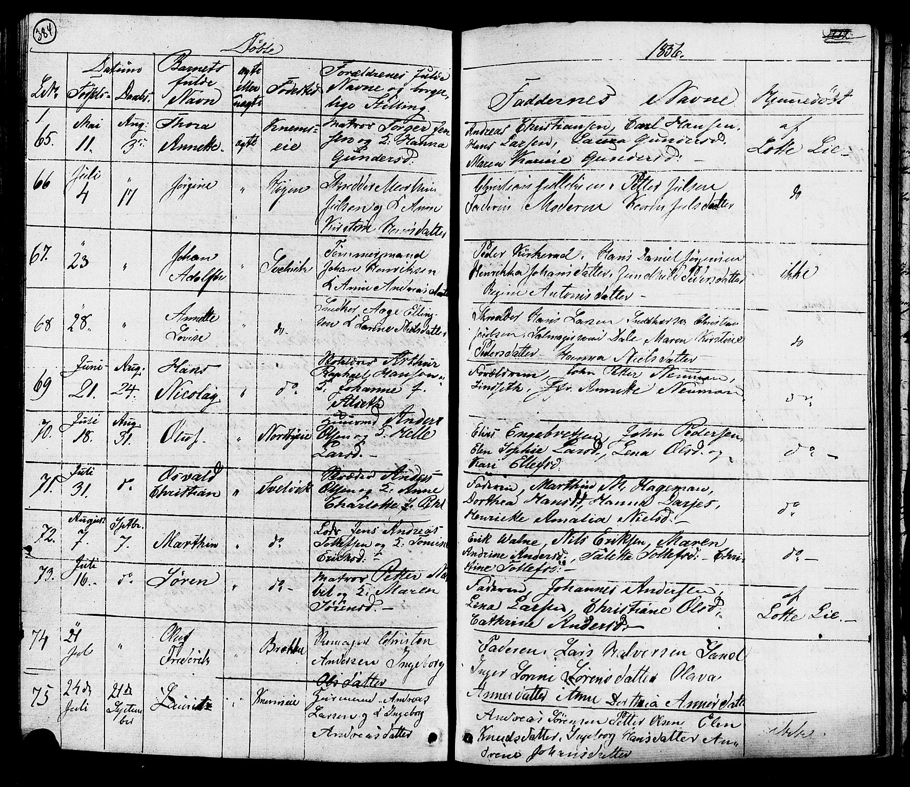 Hurum kirkebøker, AV/SAKO-A-229/G/Ga/L0002: Parish register (copy) no. I 2, 1827-1857, p. 384