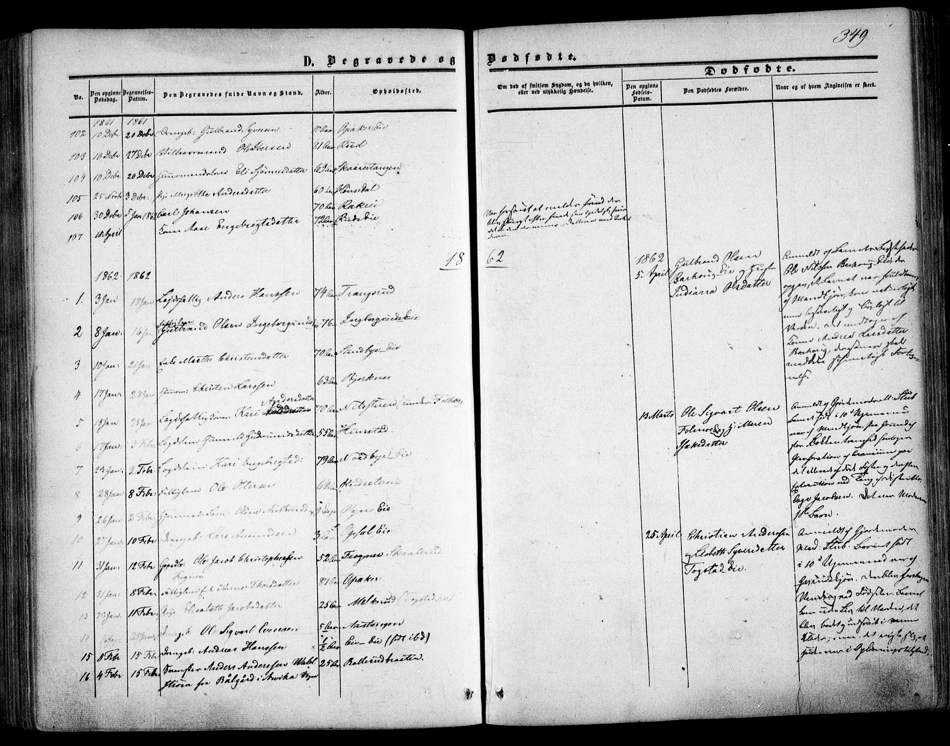 Nes prestekontor Kirkebøker, AV/SAO-A-10410/F/Fa/L0008: Parish register (official) no. I 8, 1859-1874, p. 349