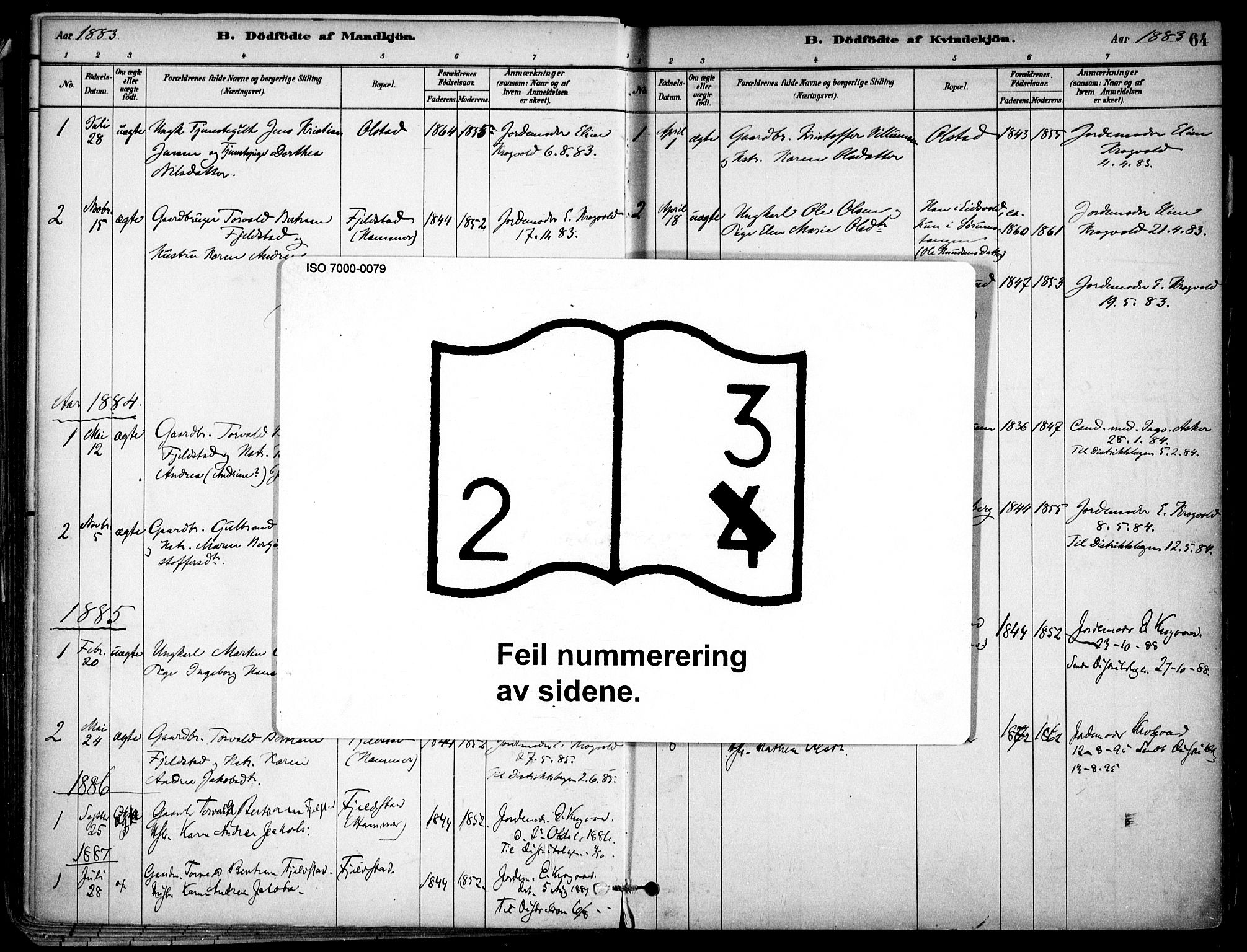 Gjerdrum prestekontor Kirkebøker, AV/SAO-A-10412b/F/Fa/L0009: Parish register (official) no. I 9, 1881-1916, p. 64