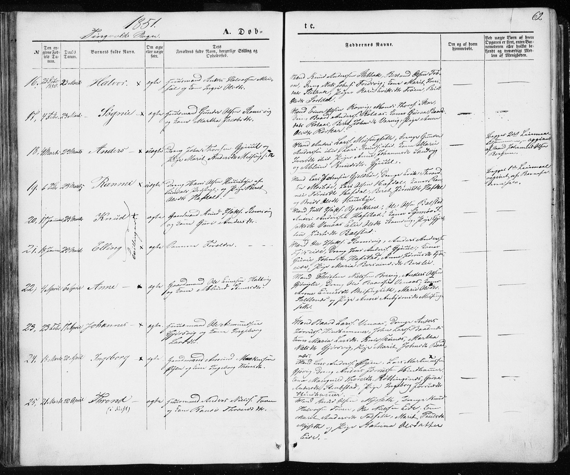 Ministerialprotokoller, klokkerbøker og fødselsregistre - Møre og Romsdal, AV/SAT-A-1454/586/L0984: Parish register (official) no. 586A10, 1844-1856, p. 62