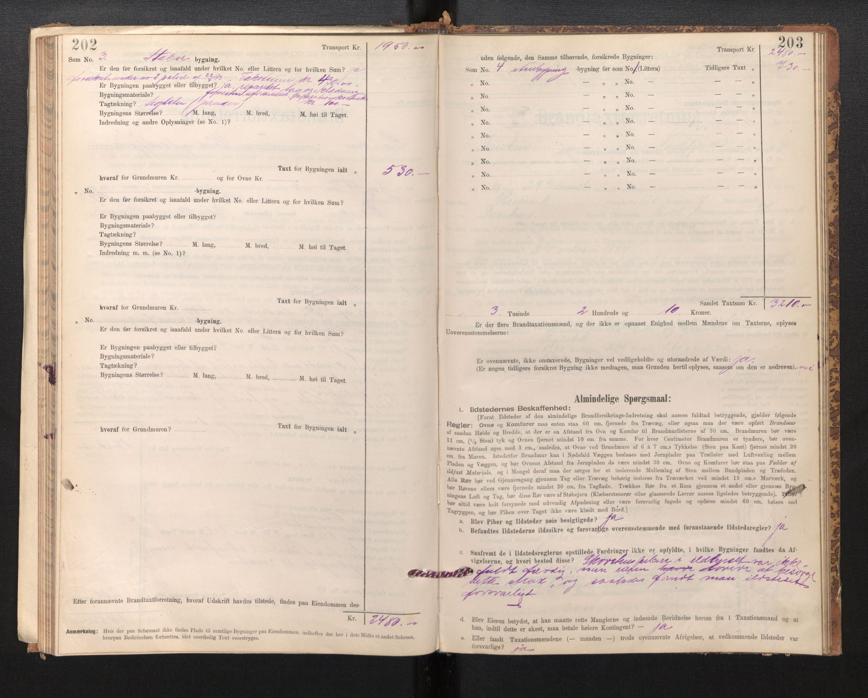 Lensmannen i Davik, AV/SAB-A-26801/0012/L0004: Branntakstprotokoll, skjematakst, 1894-1915, p. 202-203