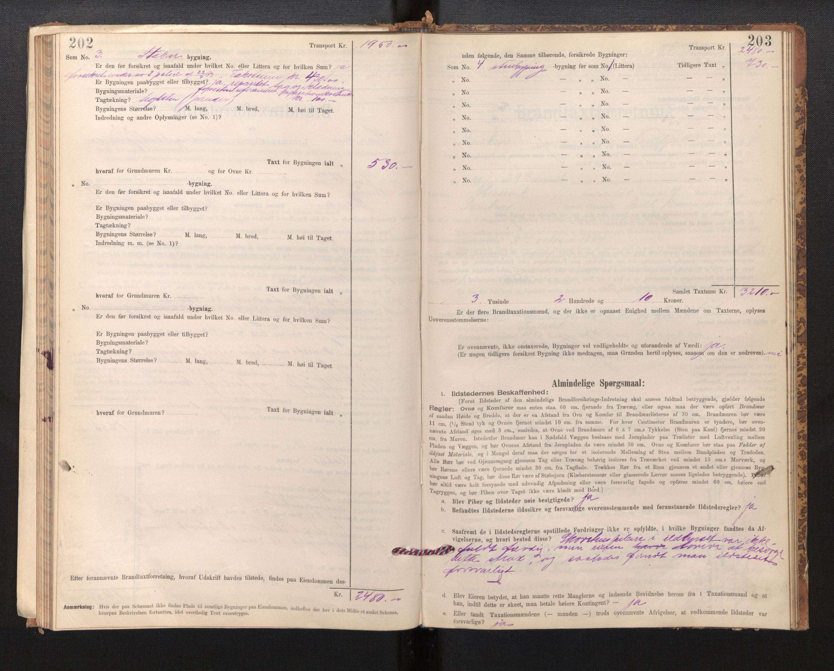 Lensmannen i Davik, AV/SAB-A-26801/0012/L0004: Branntakstprotokoll, skjematakst, 1894-1915, p. 202-203