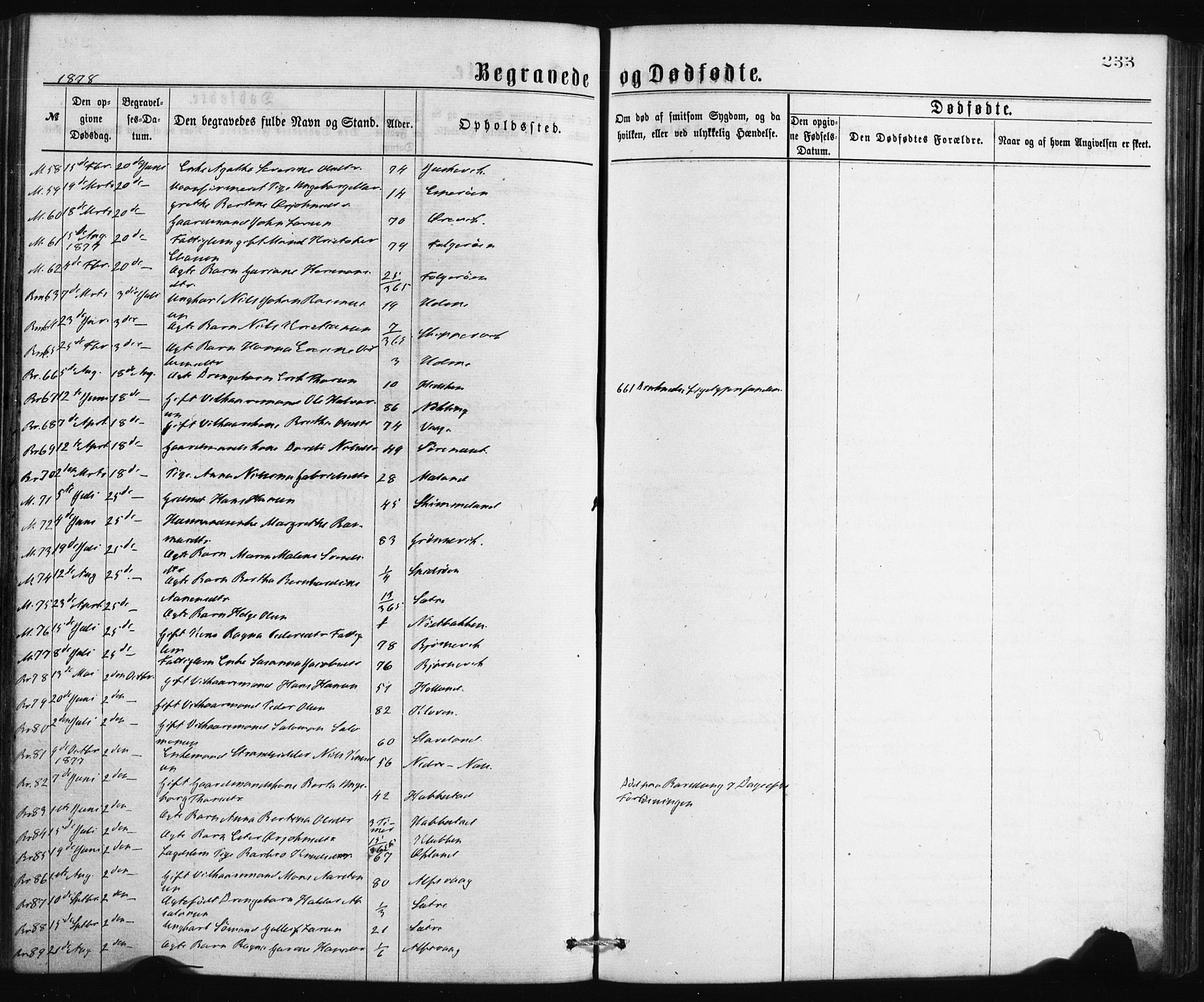 Finnås sokneprestembete, AV/SAB-A-99925/H/Ha/Haa/Haaa/L0009: Parish register (official) no. A 9, 1873-1881, p. 233