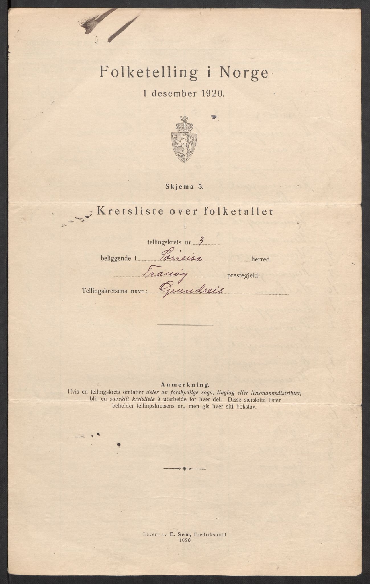 SATØ, 1920 census for Sørreisa, 1920, p. 13