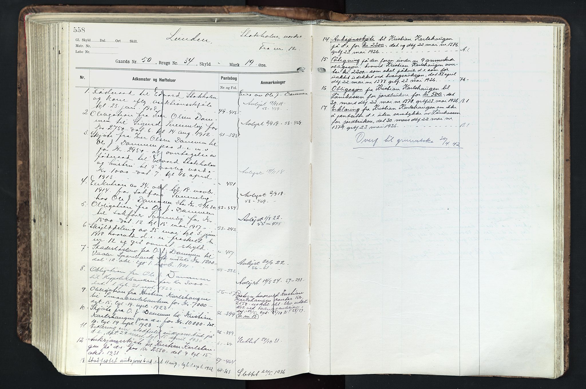 Solør tingrett, AV/SAH-TING-008/H/Ha/Hak/L0003: Mortgage register no. III, 1900-1935, p. 558