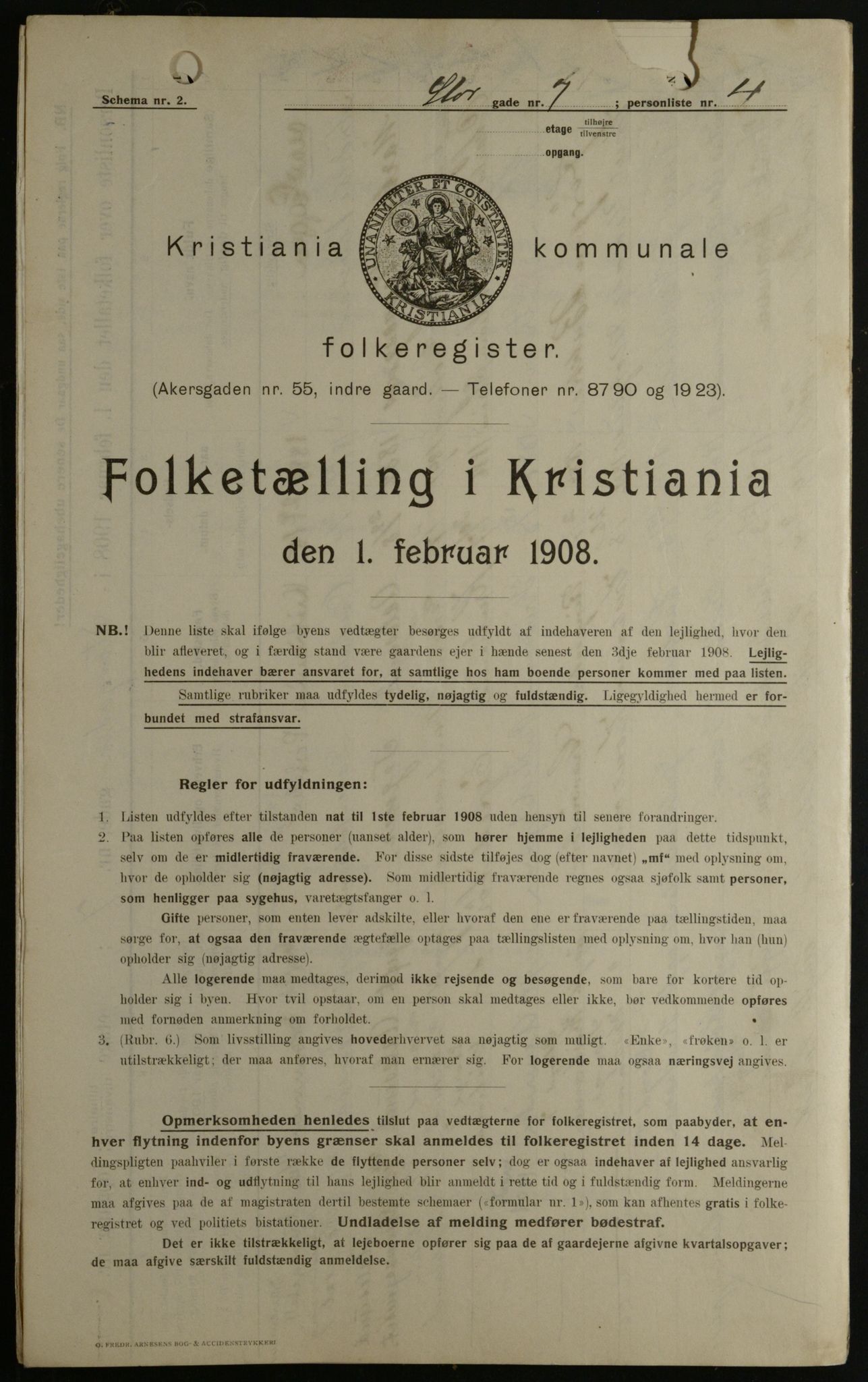 OBA, Municipal Census 1908 for Kristiania, 1908, p. 92506