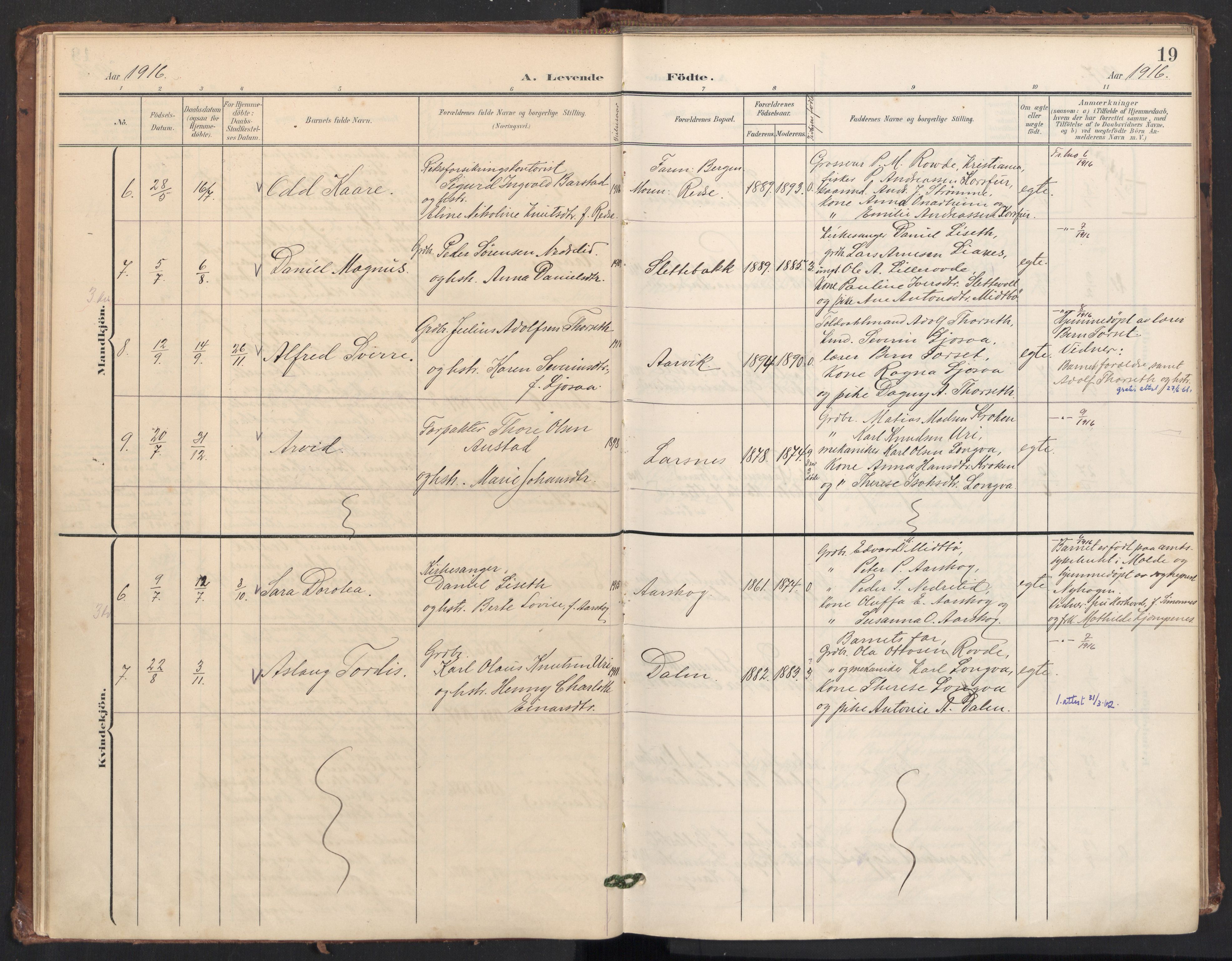 Ministerialprotokoller, klokkerbøker og fødselsregistre - Møre og Romsdal, AV/SAT-A-1454/504/L0057: Parish register (official) no. 504A04, 1902-1919, p. 19