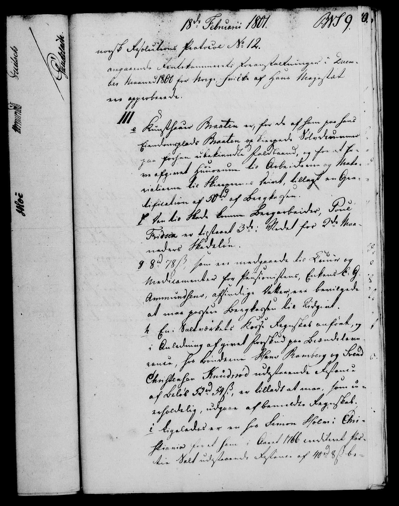 Rentekammeret, Renteskriverkontorene, AV/RA-EA-3115/M/Mf/Mfb/L0005: Relasjons- og resolusjonsprotokoll med register (merket RK 54.11), 1801-1802