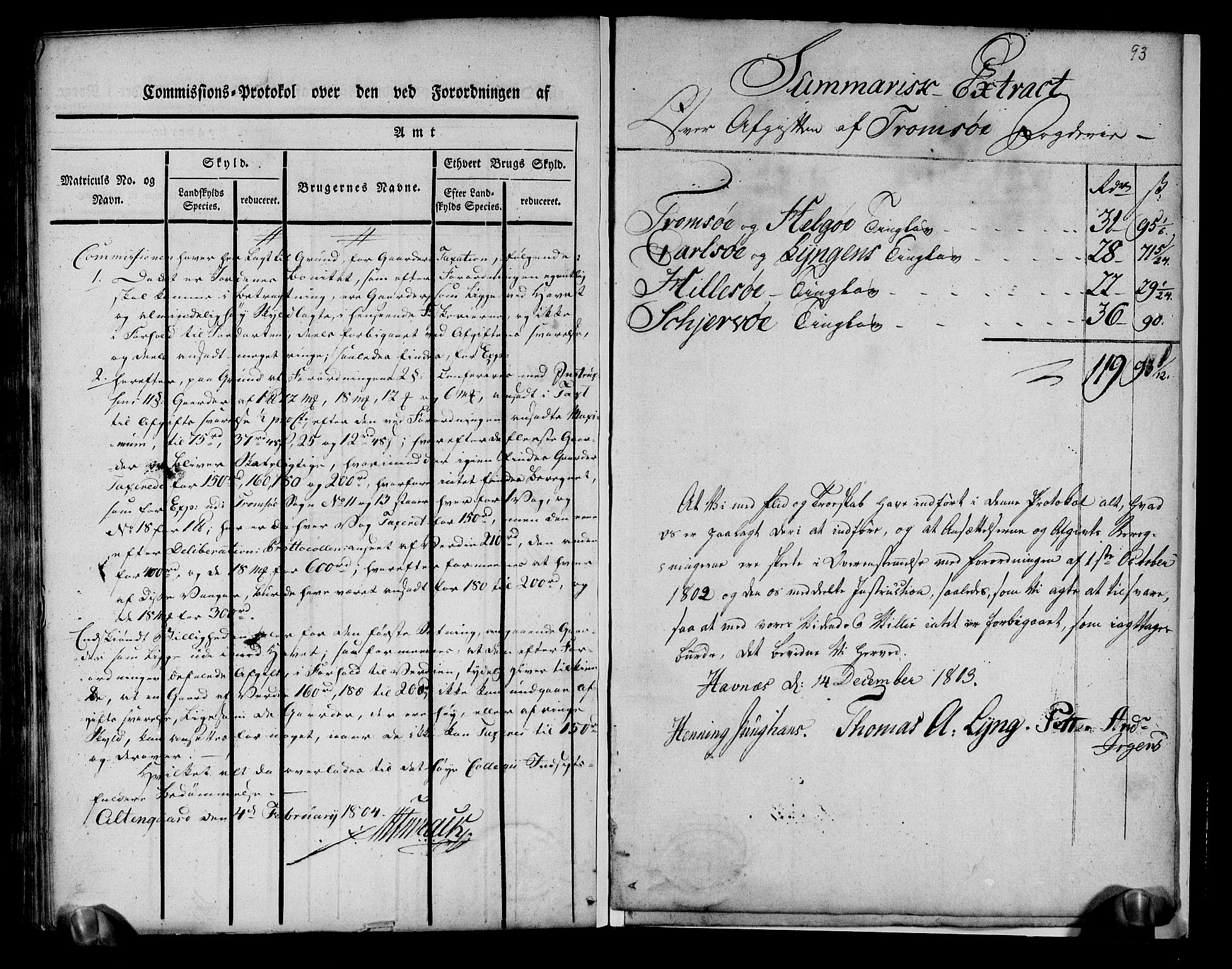 Rentekammeret inntil 1814, Realistisk ordnet avdeling, AV/RA-EA-4070/N/Ne/Nea/L0170: Senja og Tromsø fogderi. Kommisjonsprotokoll for Tromsøy, Karlsøy og Lyngen samt Hillesøy, Helgøy og Skjervøy tinglag, 1803, p. 96