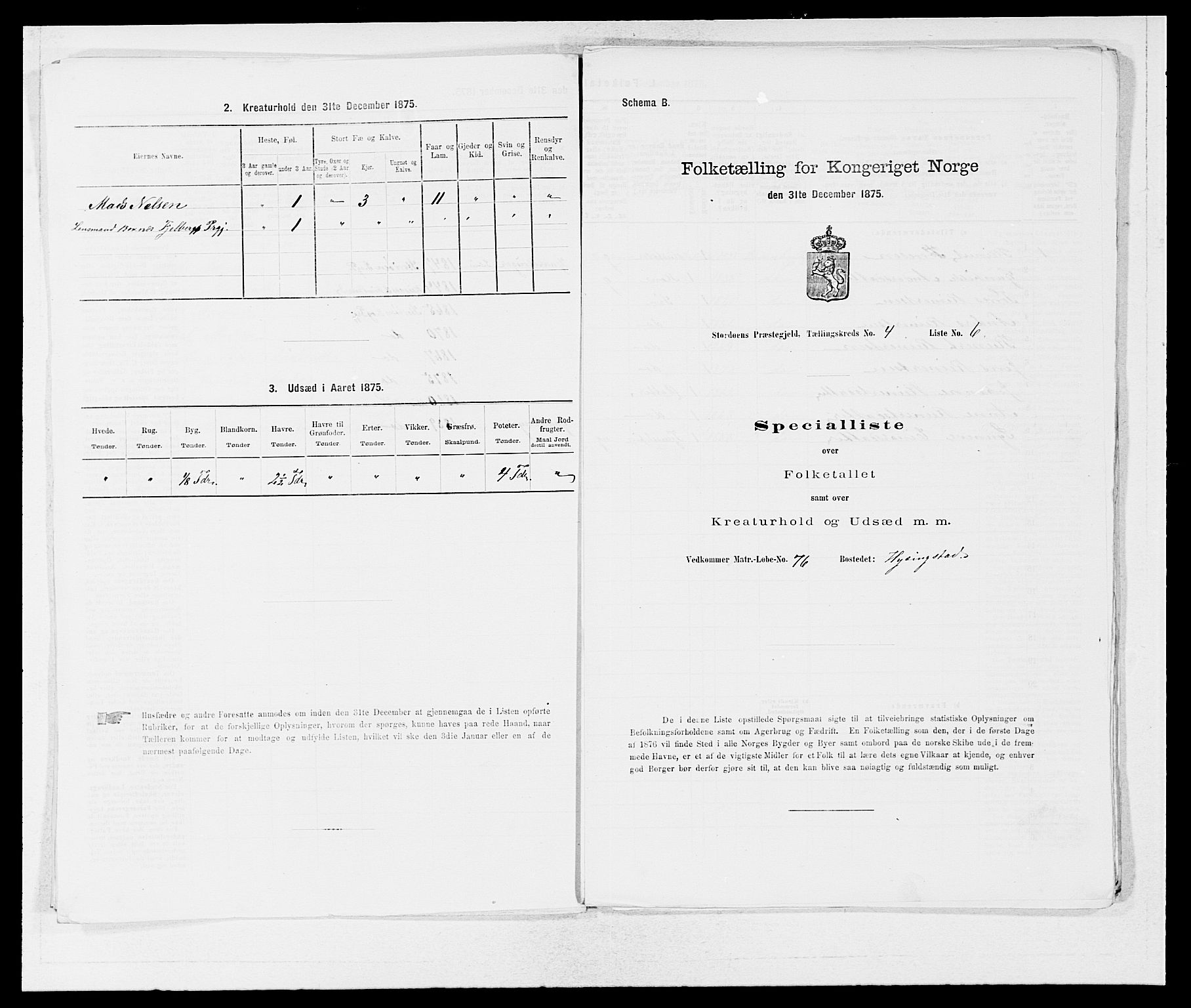 SAB, 1875 census for 1221P Stord, 1875, p. 267