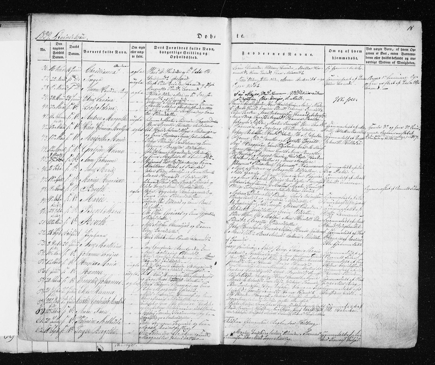 Tromsø sokneprestkontor/stiftsprosti/domprosti, SATØ/S-1343/G/Ga/L0009kirke: Parish register (official) no. 9, 1837-1847, p. 18