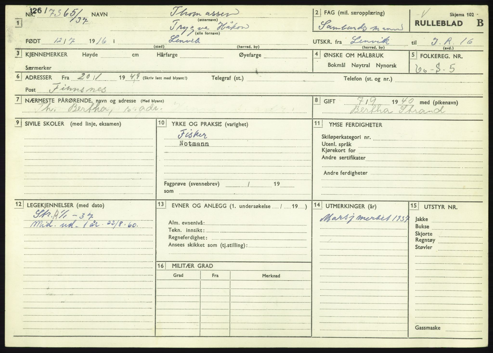 Forsvaret, Troms infanteriregiment nr. 16, AV/RA-RAFA-3146/P/Pa/L0021: Rulleblad for regimentets menige mannskaper, årsklasse 1937, 1937, p. 1171