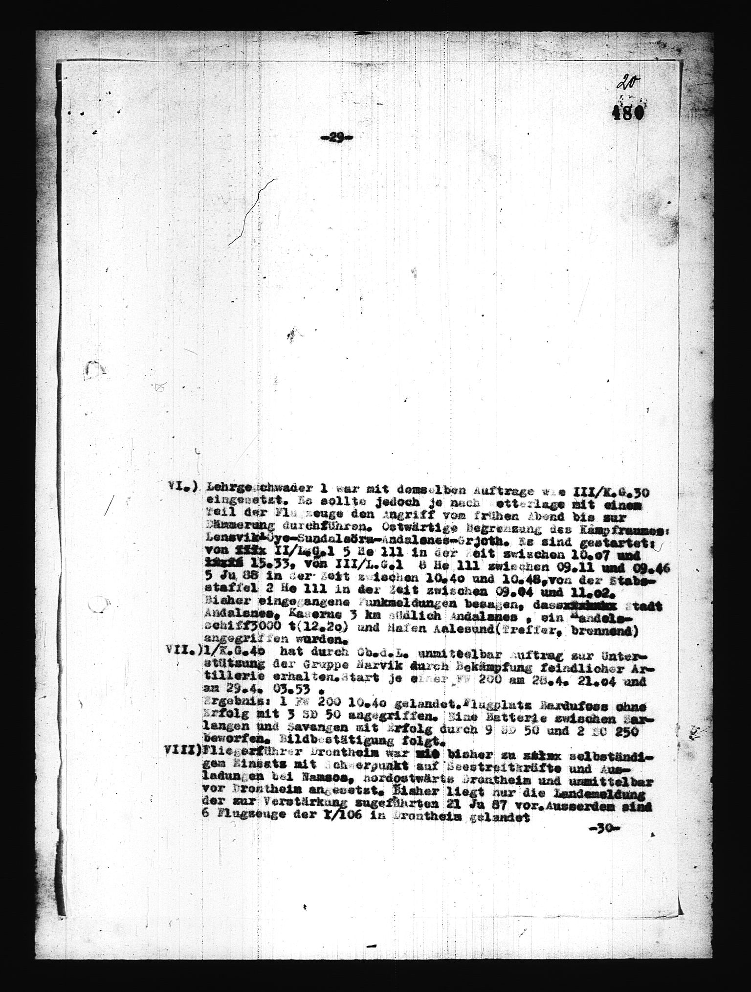 Documents Section, RA/RAFA-2200/V/L0076: Amerikansk mikrofilm "Captured German Documents".
Box No. 715.  FKA jnr. 619/1954., 1940, p. 665