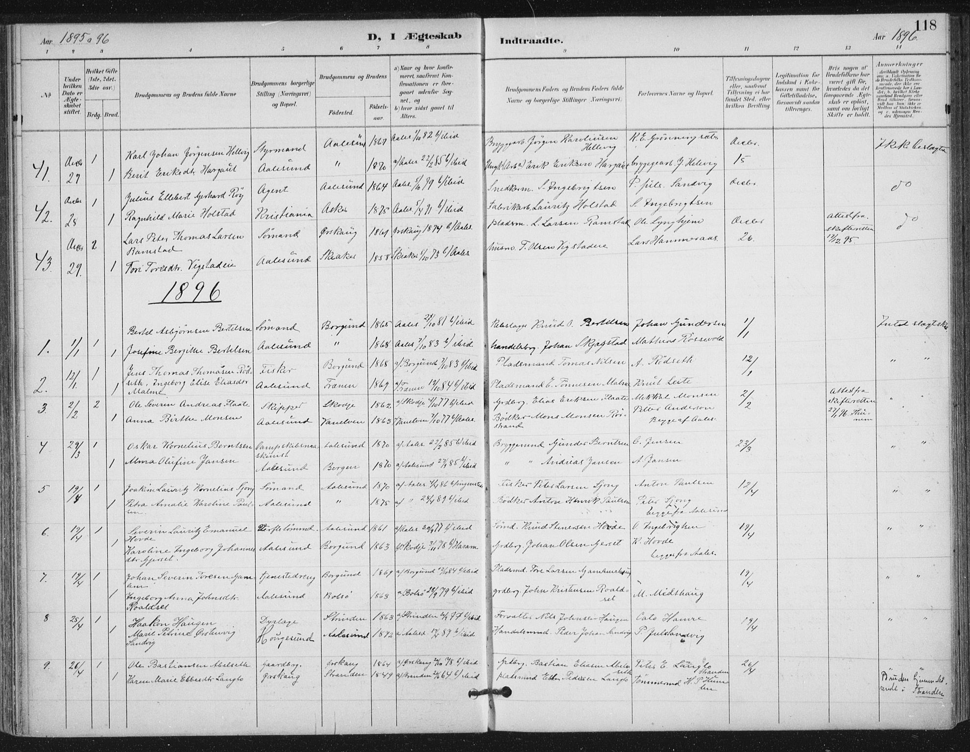 Ministerialprotokoller, klokkerbøker og fødselsregistre - Møre og Romsdal, AV/SAT-A-1454/529/L0457: Parish register (official) no. 529A07, 1894-1903, p. 118