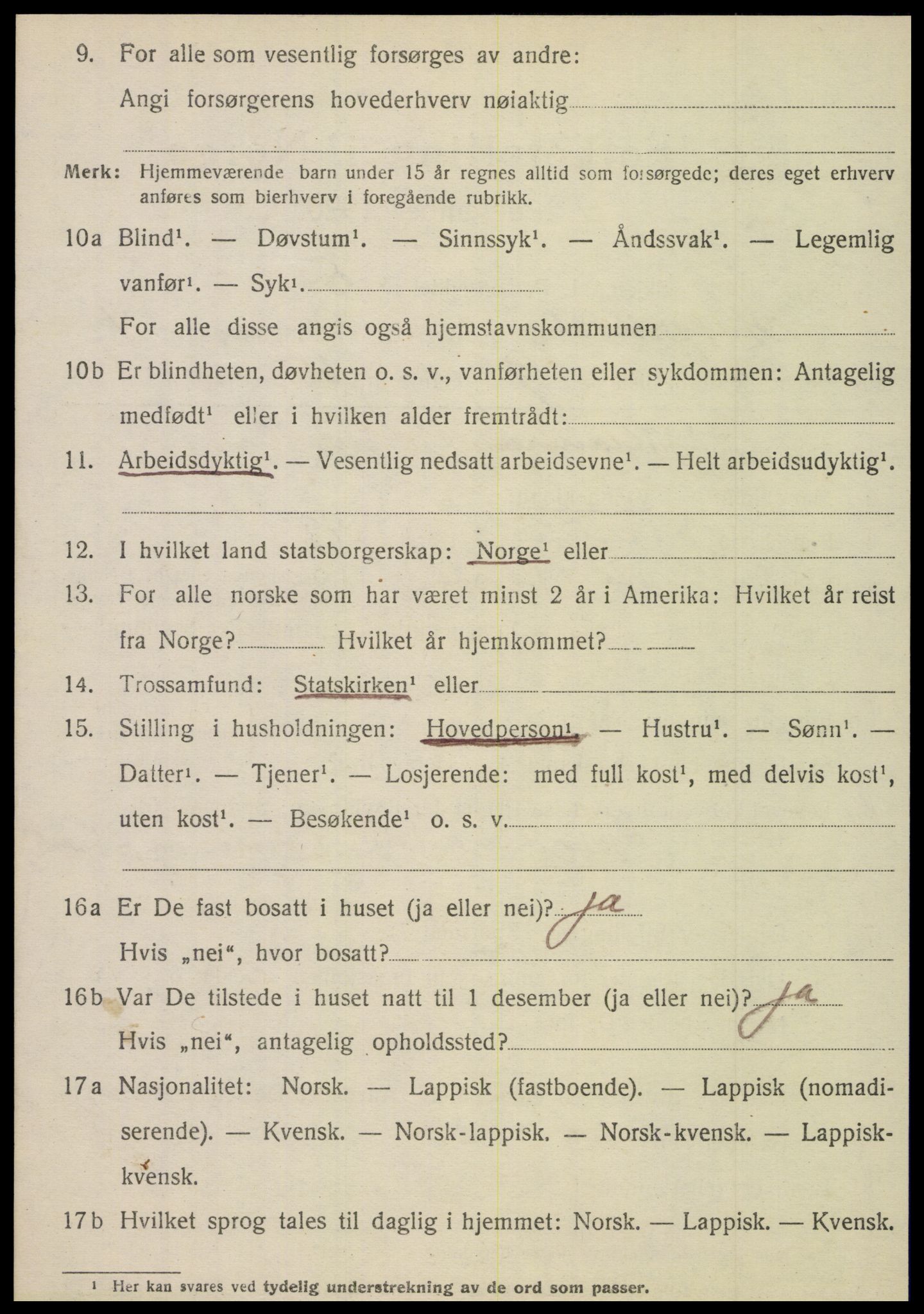 SAT, 1920 census for Hattfjelldal, 1920, p. 1087