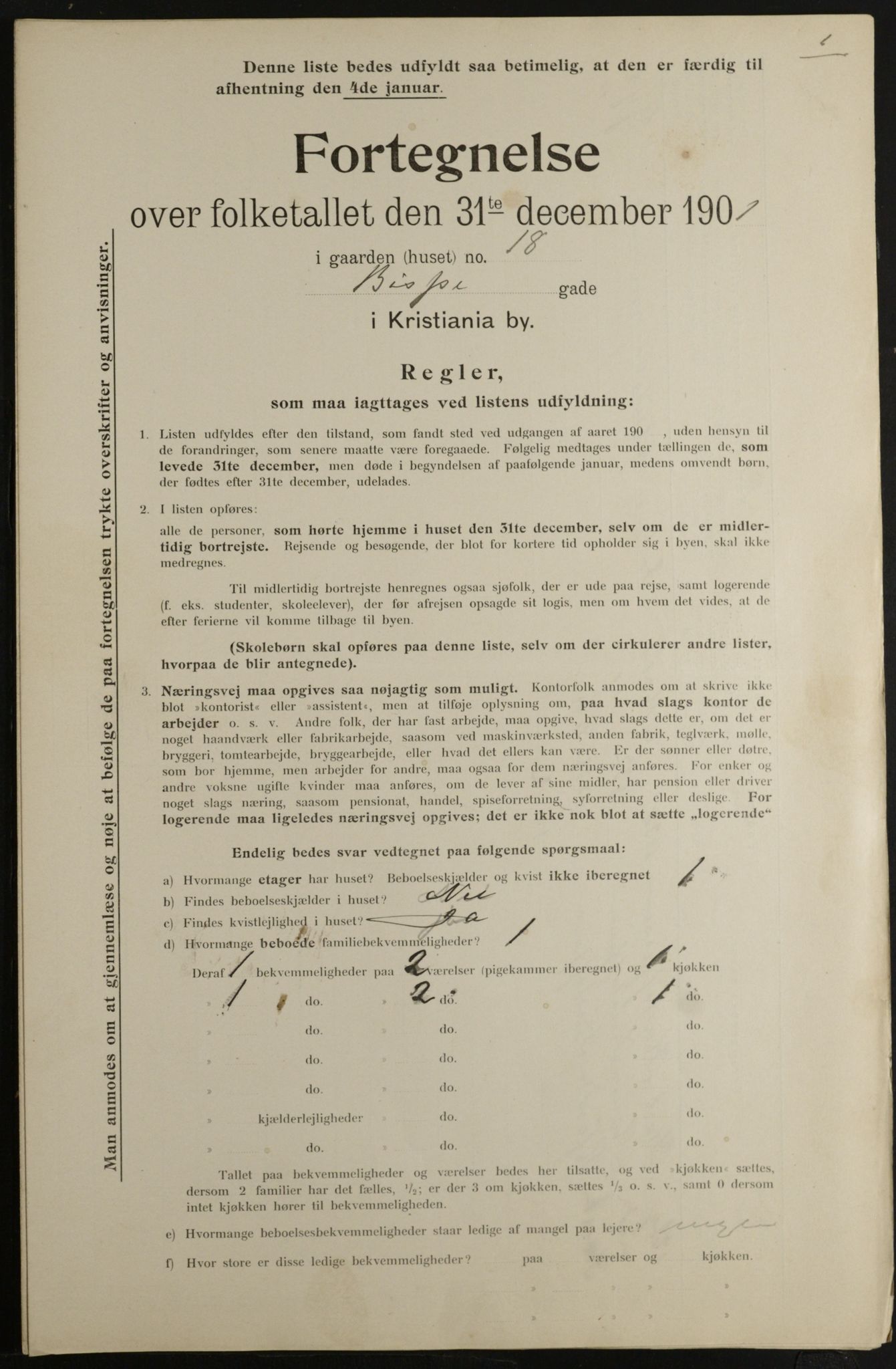 OBA, Municipal Census 1901 for Kristiania, 1901, p. 924