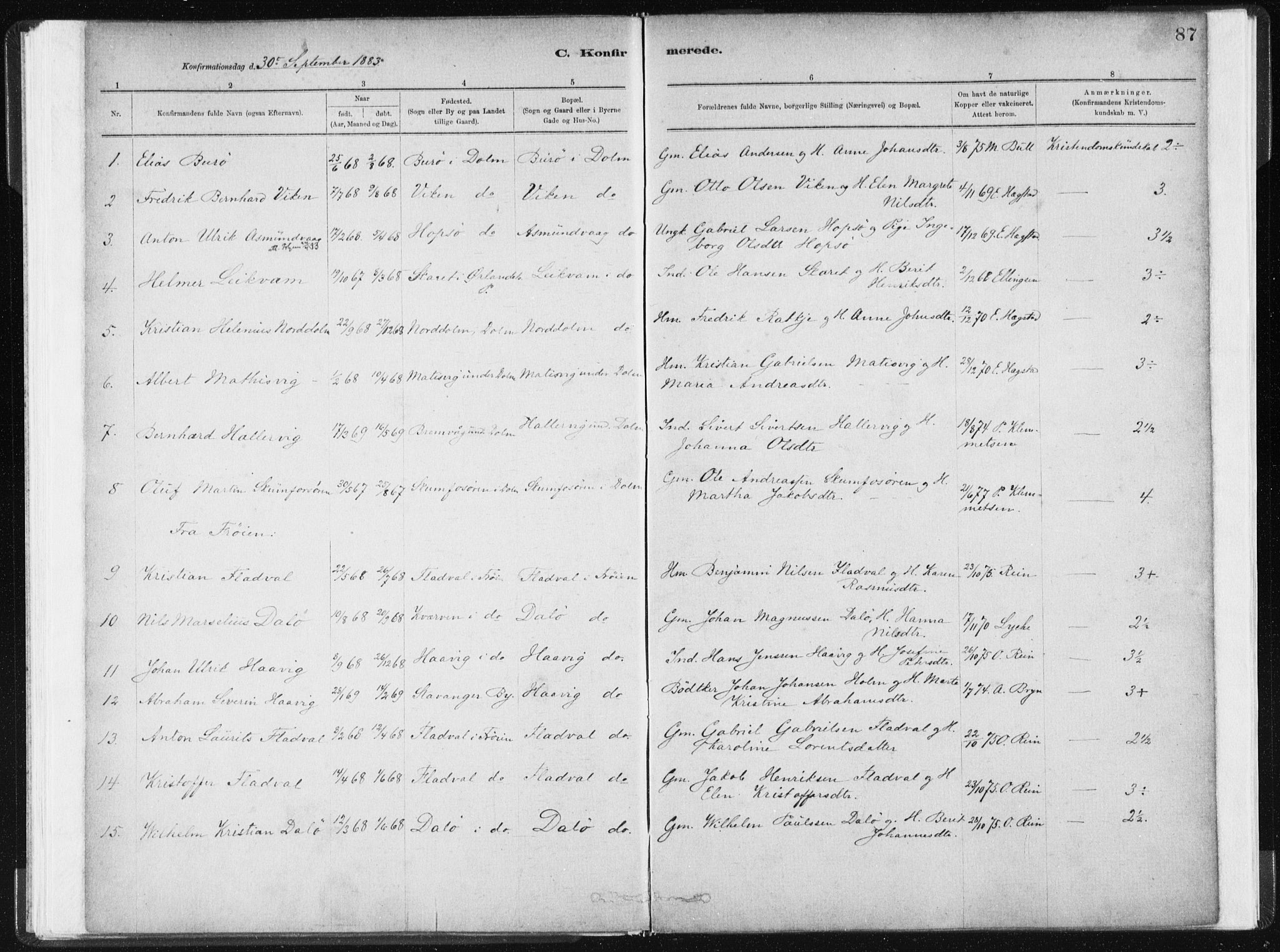 Ministerialprotokoller, klokkerbøker og fødselsregistre - Sør-Trøndelag, SAT/A-1456/634/L0533: Parish register (official) no. 634A09, 1882-1901, p. 87