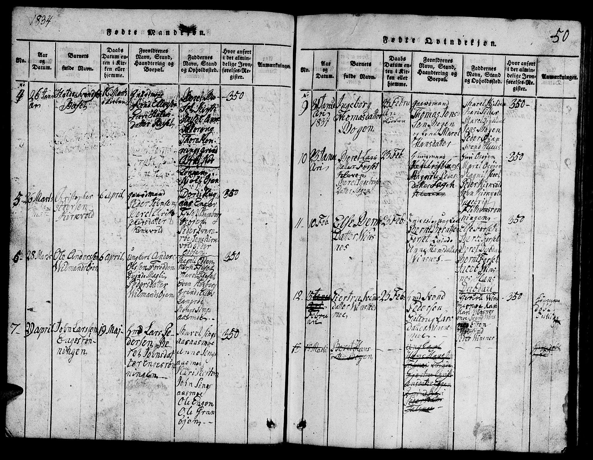 Ministerialprotokoller, klokkerbøker og fødselsregistre - Sør-Trøndelag, SAT/A-1456/688/L1026: Parish register (copy) no. 688C01, 1817-1860, p. 50