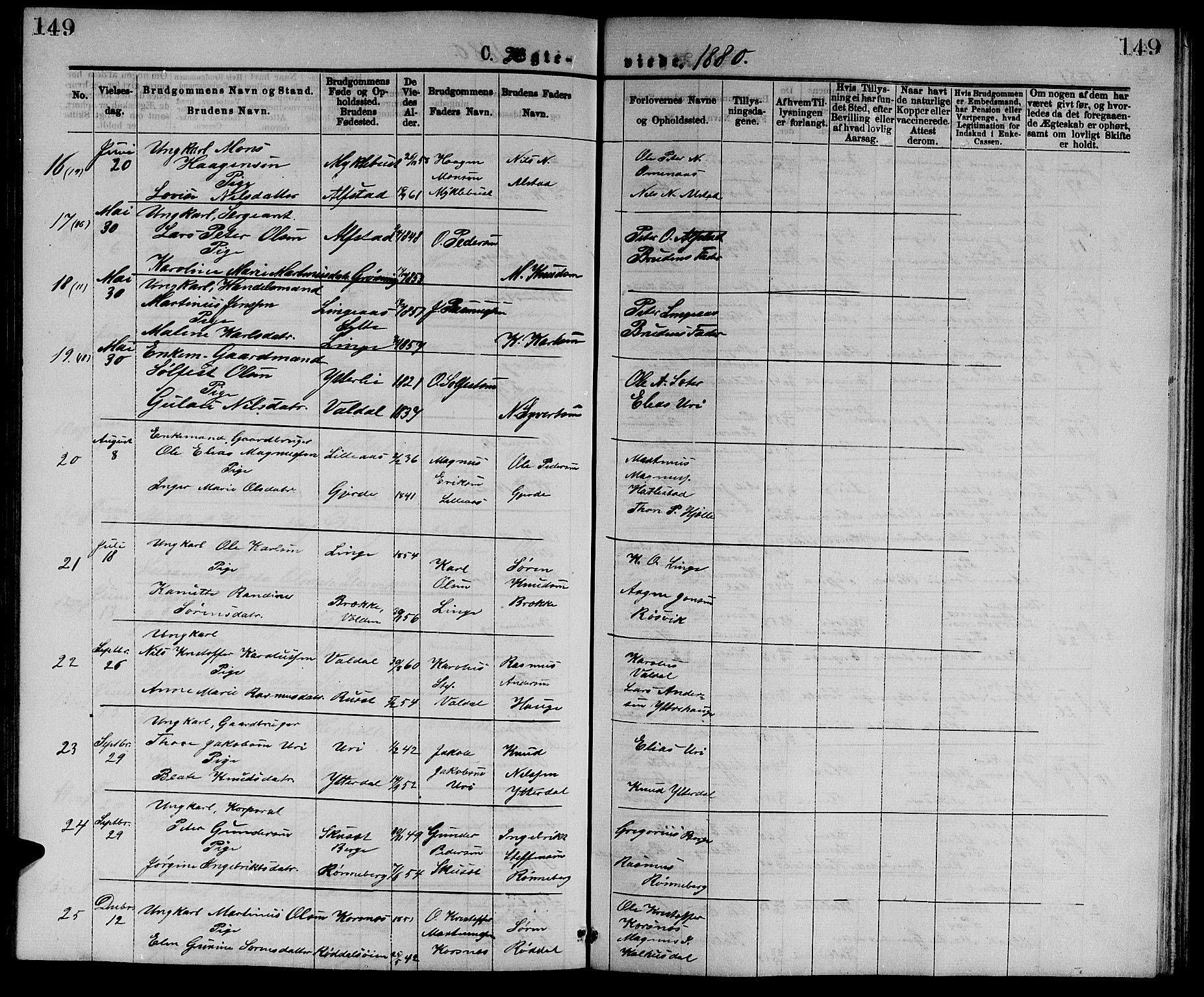 Ministerialprotokoller, klokkerbøker og fødselsregistre - Møre og Romsdal, SAT/A-1454/519/L0262: Parish register (copy) no. 519C03, 1866-1884, p. 149
