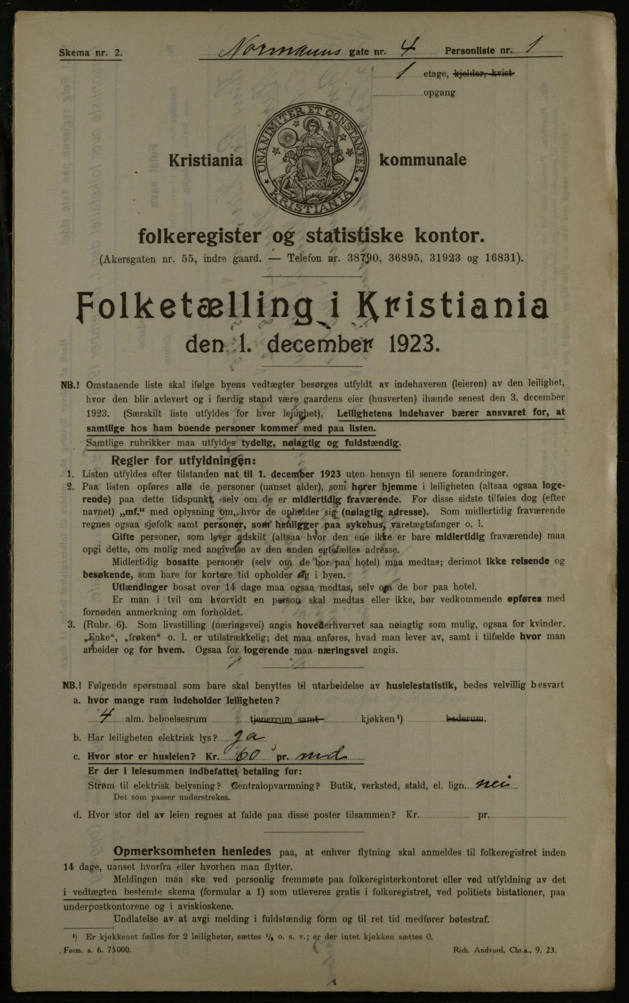 OBA, Municipal Census 1923 for Kristiania, 1923, p. 80721